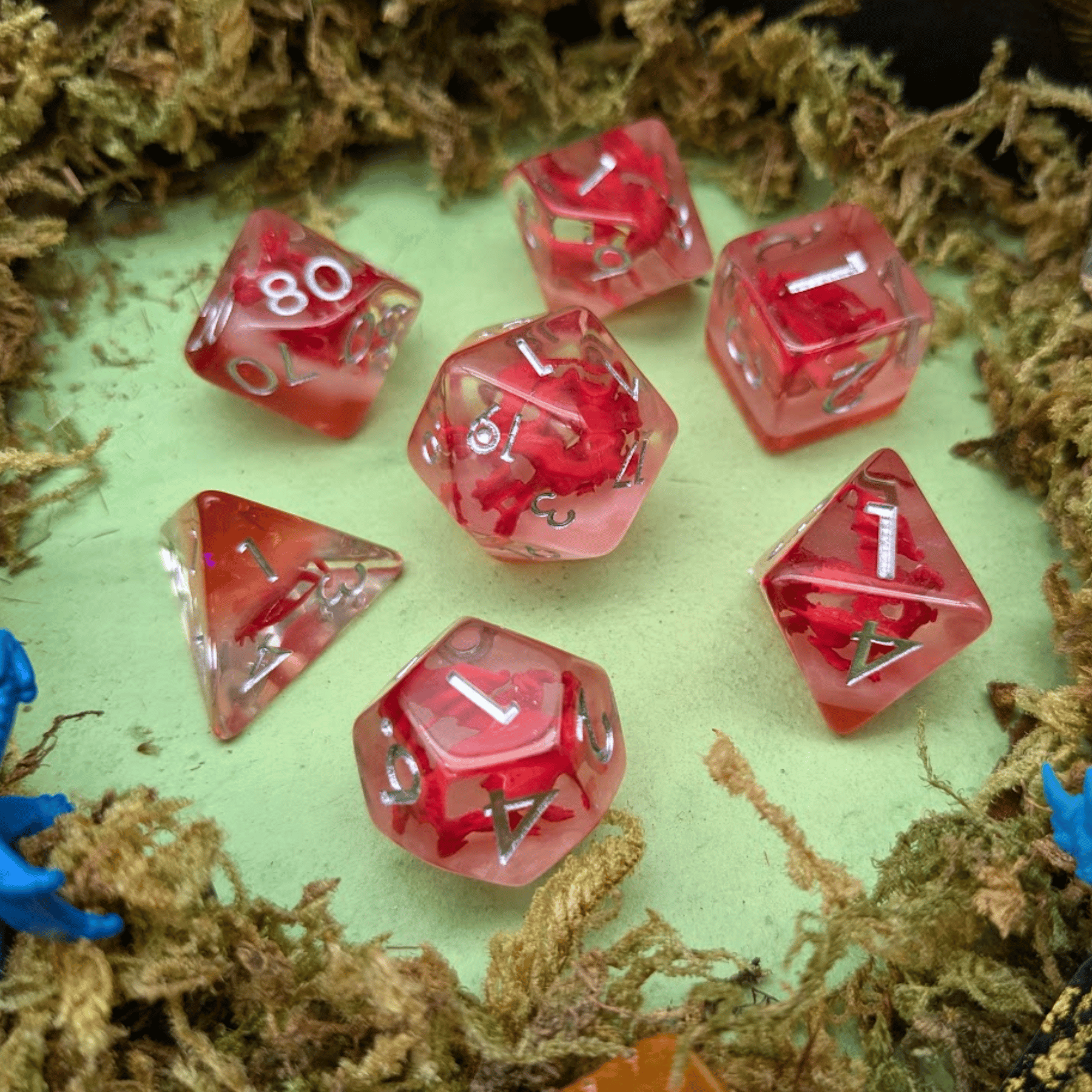 Fire Dragon Inclusion Dice Set