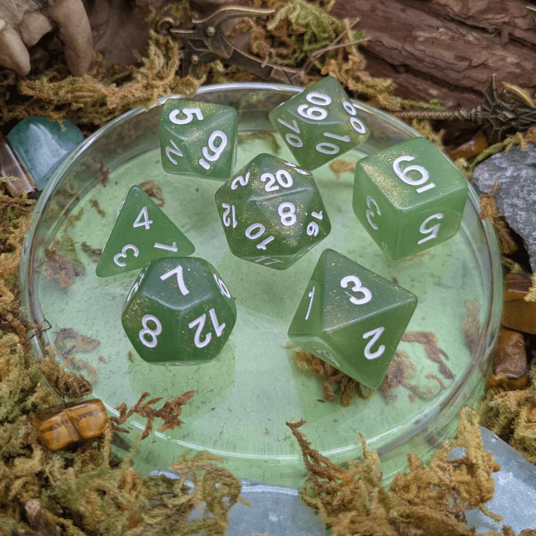 Jade Shimmer Dice Set
