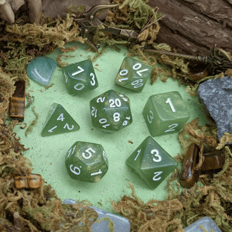 Jade Shimmer Dice Set