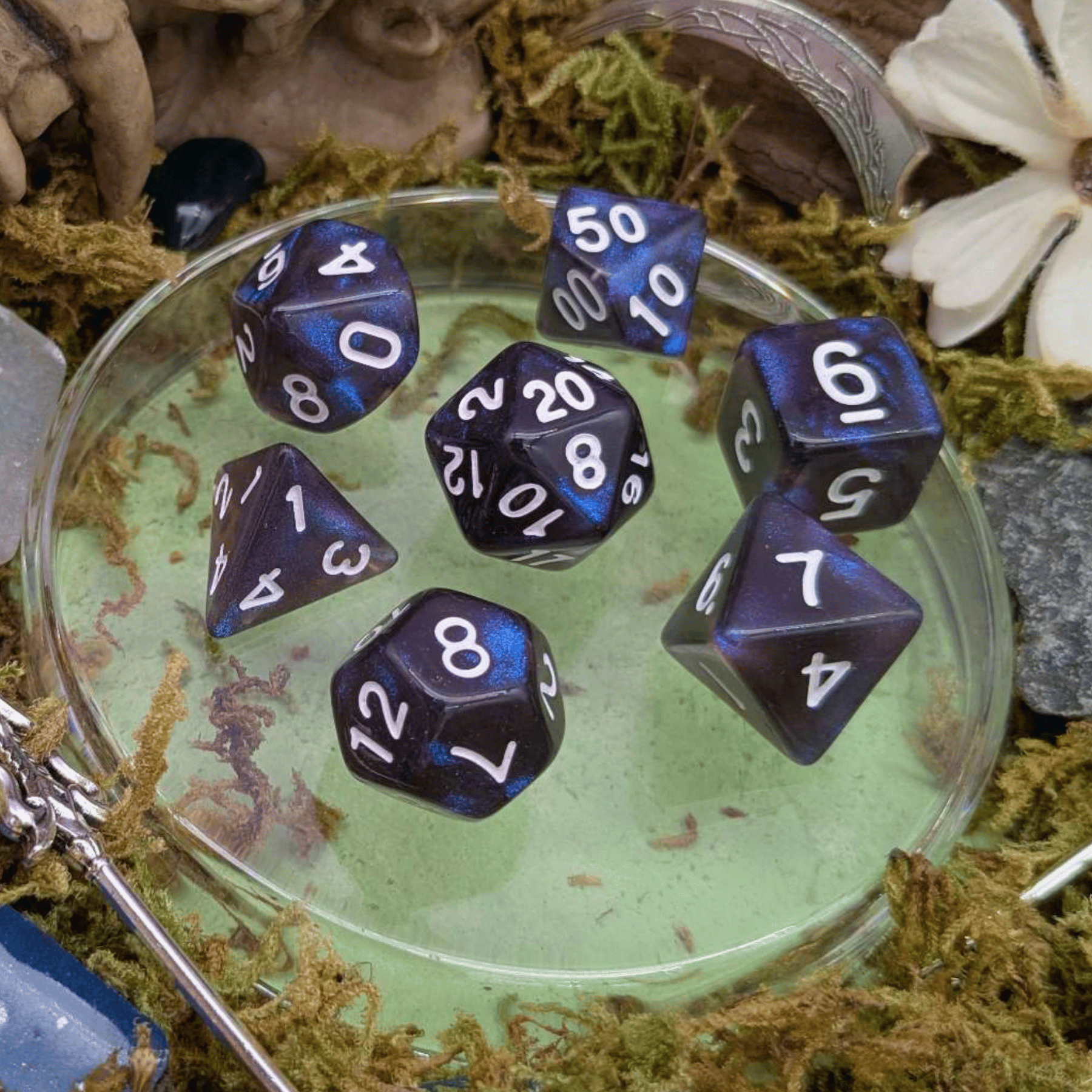 Blue Navy Shimmer Dice