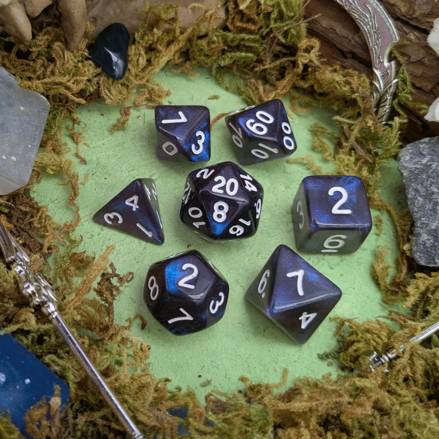 Blue Navy Shimmer Dice