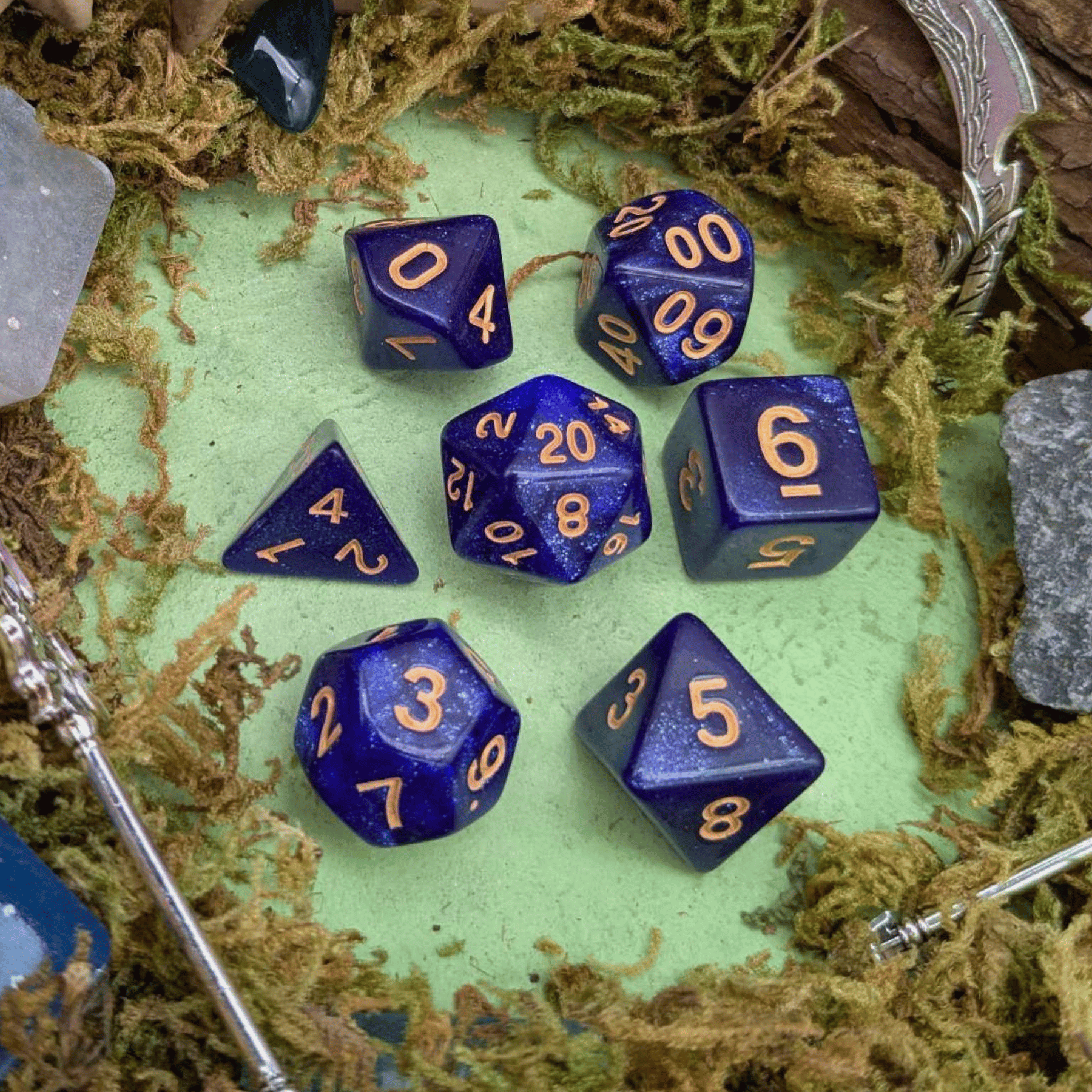 Royal Blue Shimmer Dice