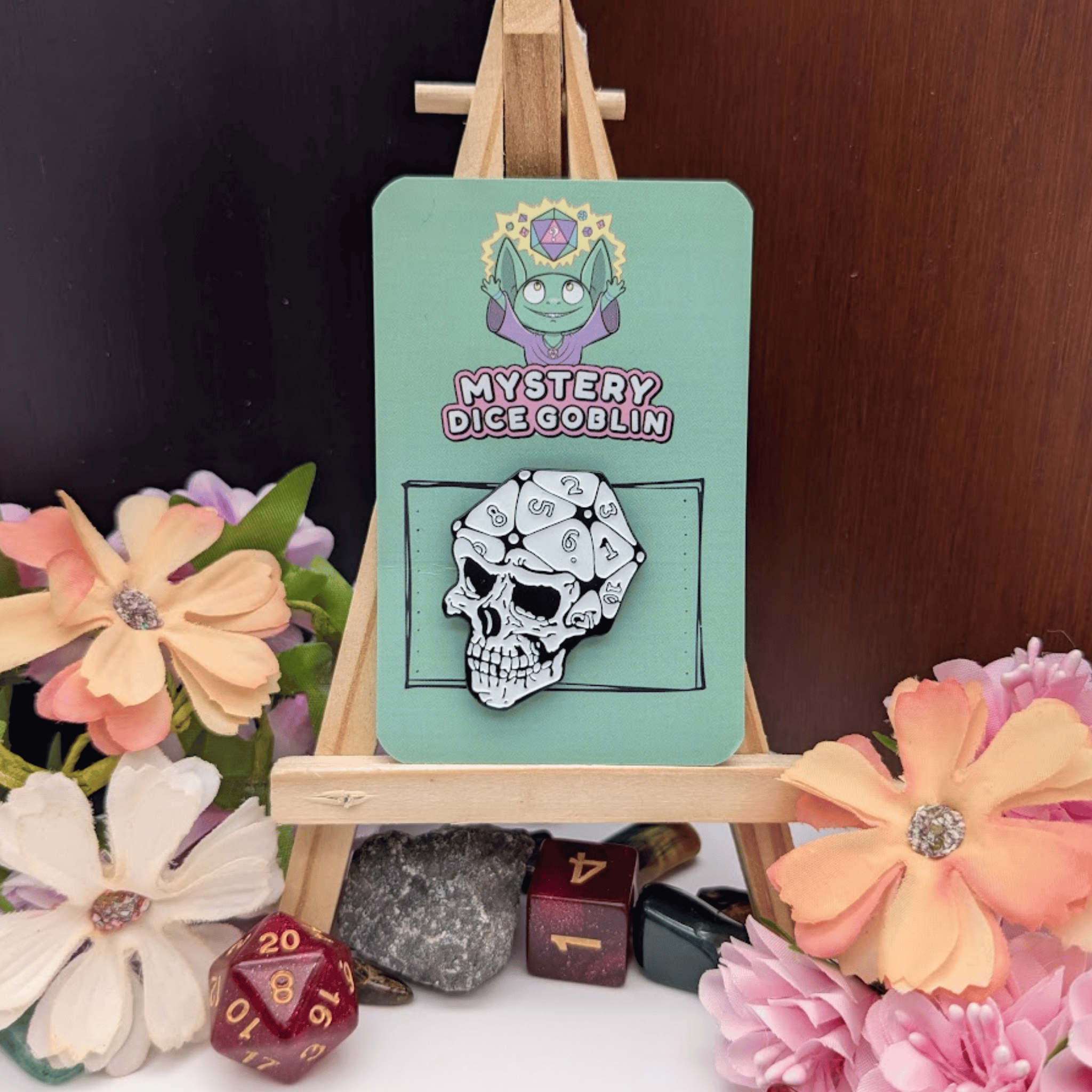 D20 Skull Pin