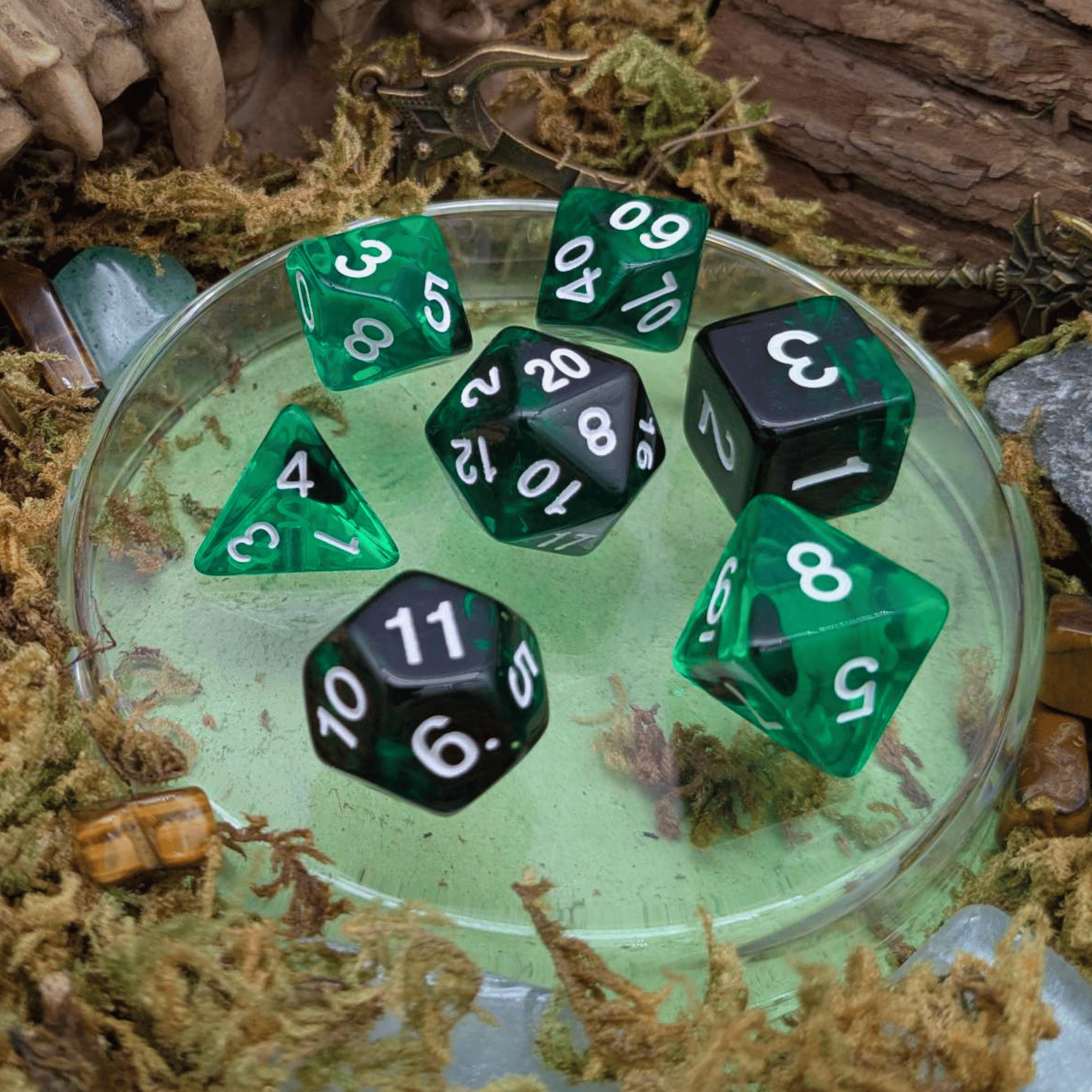Green Smoke Dice Set