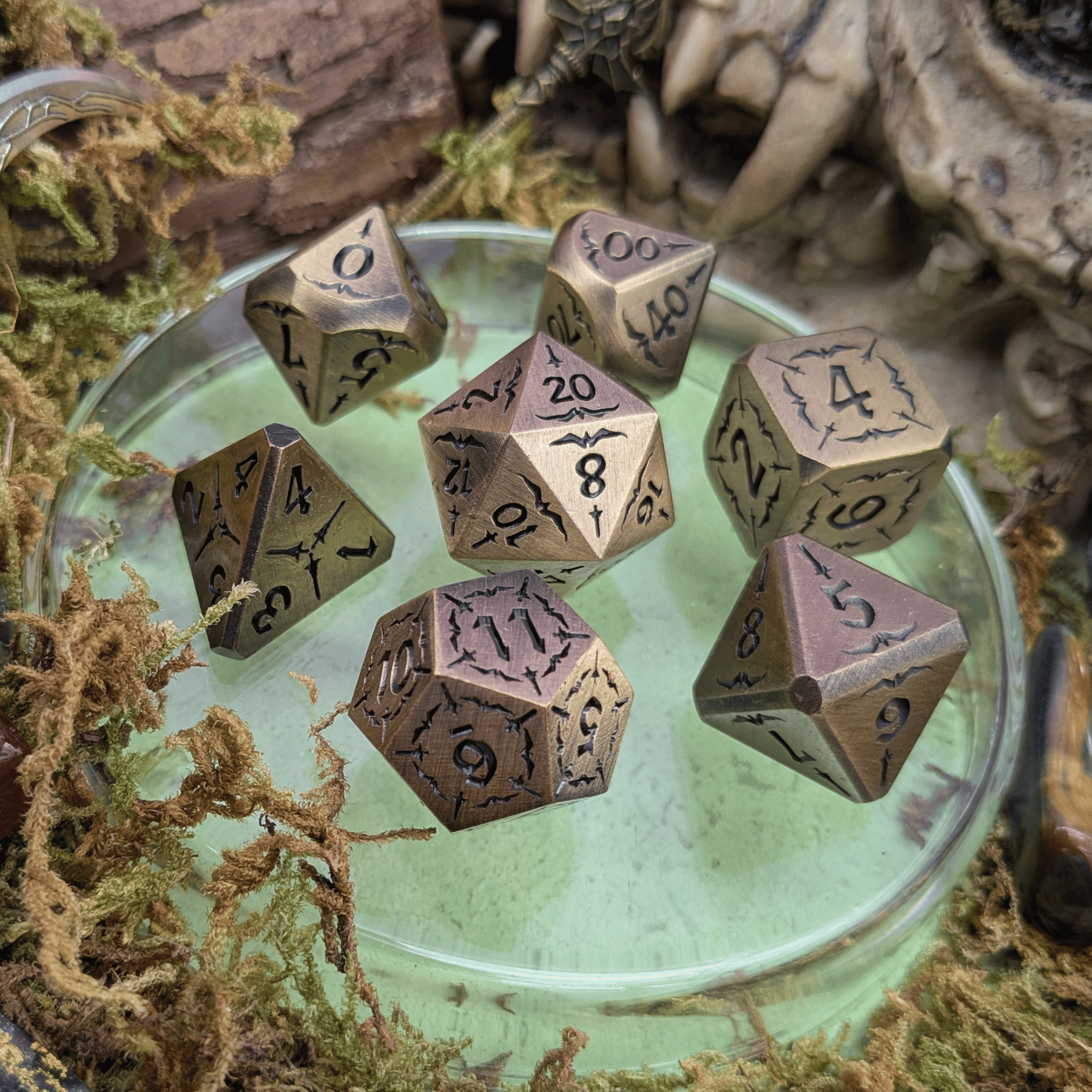 Arcana Gold Metal Core Dice Set