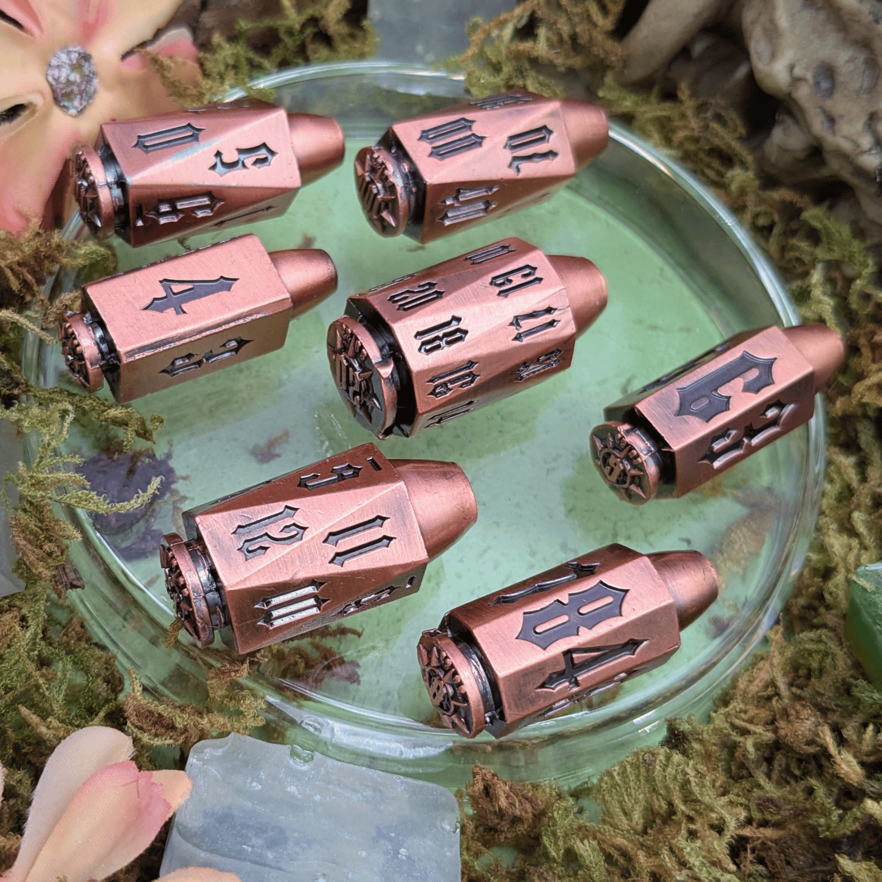 Deadeye's Dice | Metal Bullet Hell Dice Set