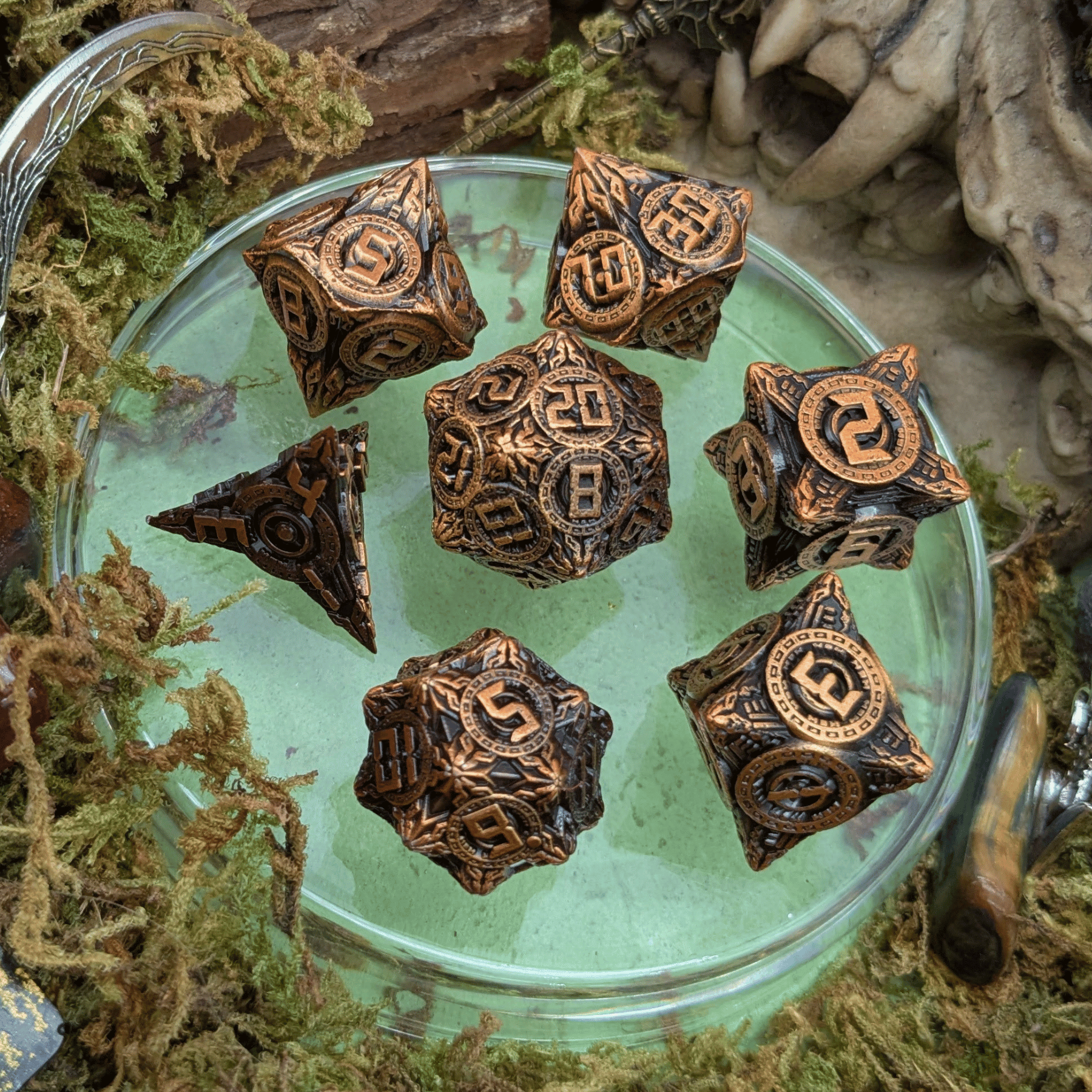 Engine Copper Metal Core Dice Set