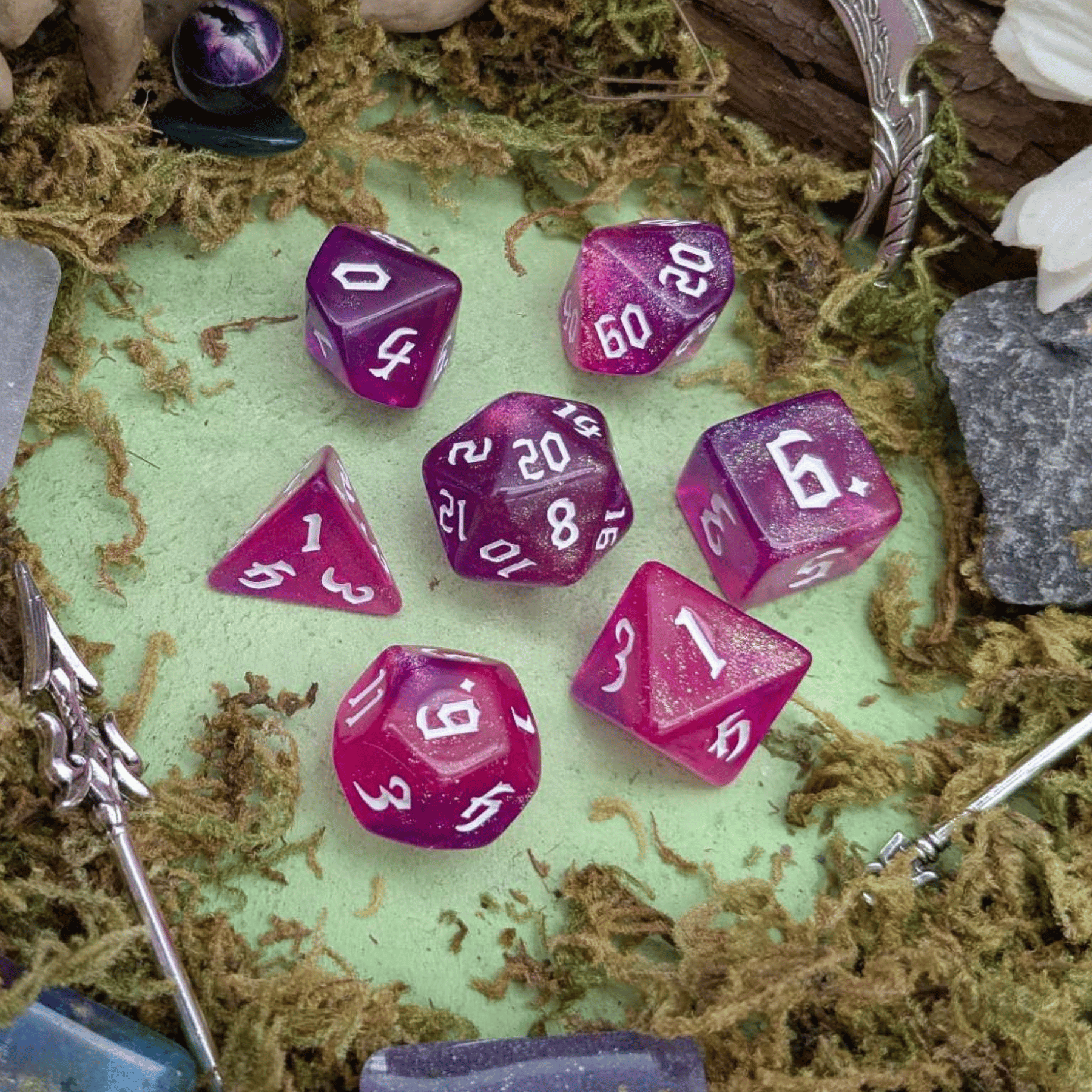Fuchsia Fog Dice Set
