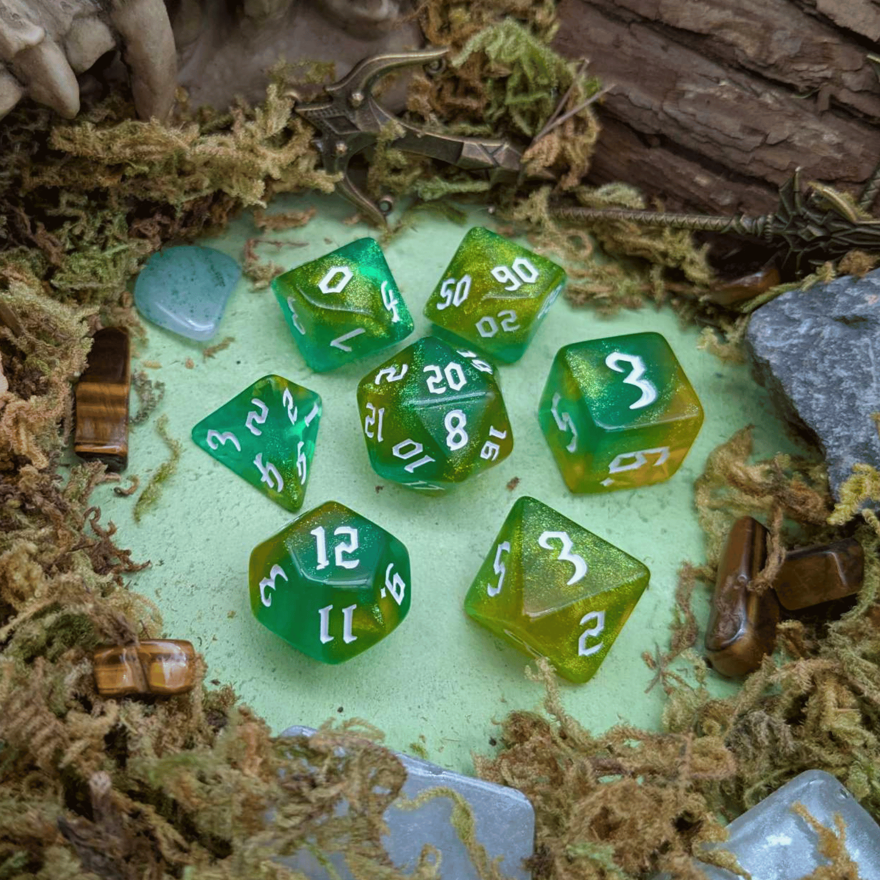 Lime Green Fog Dice