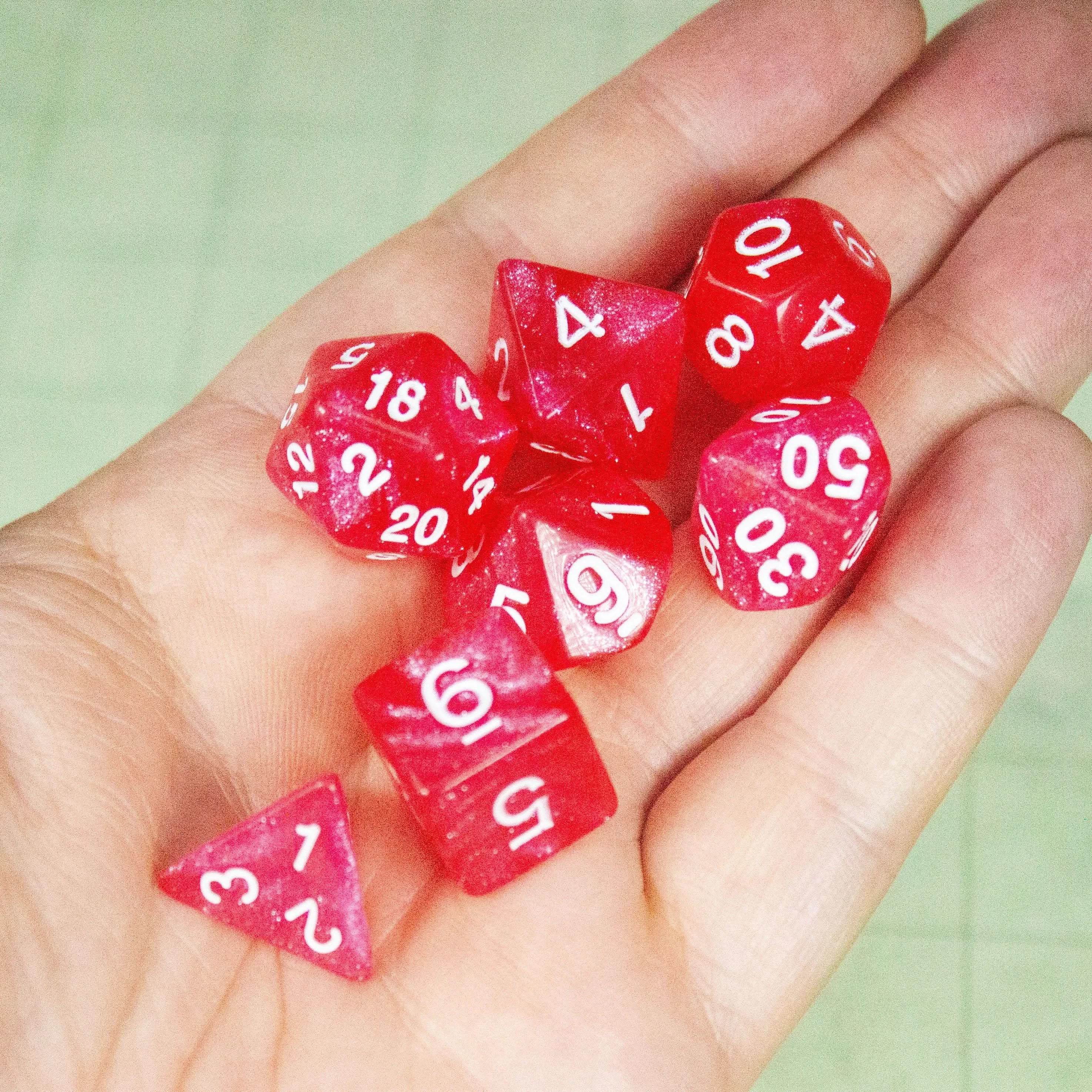Blush Glitter Dice Set
