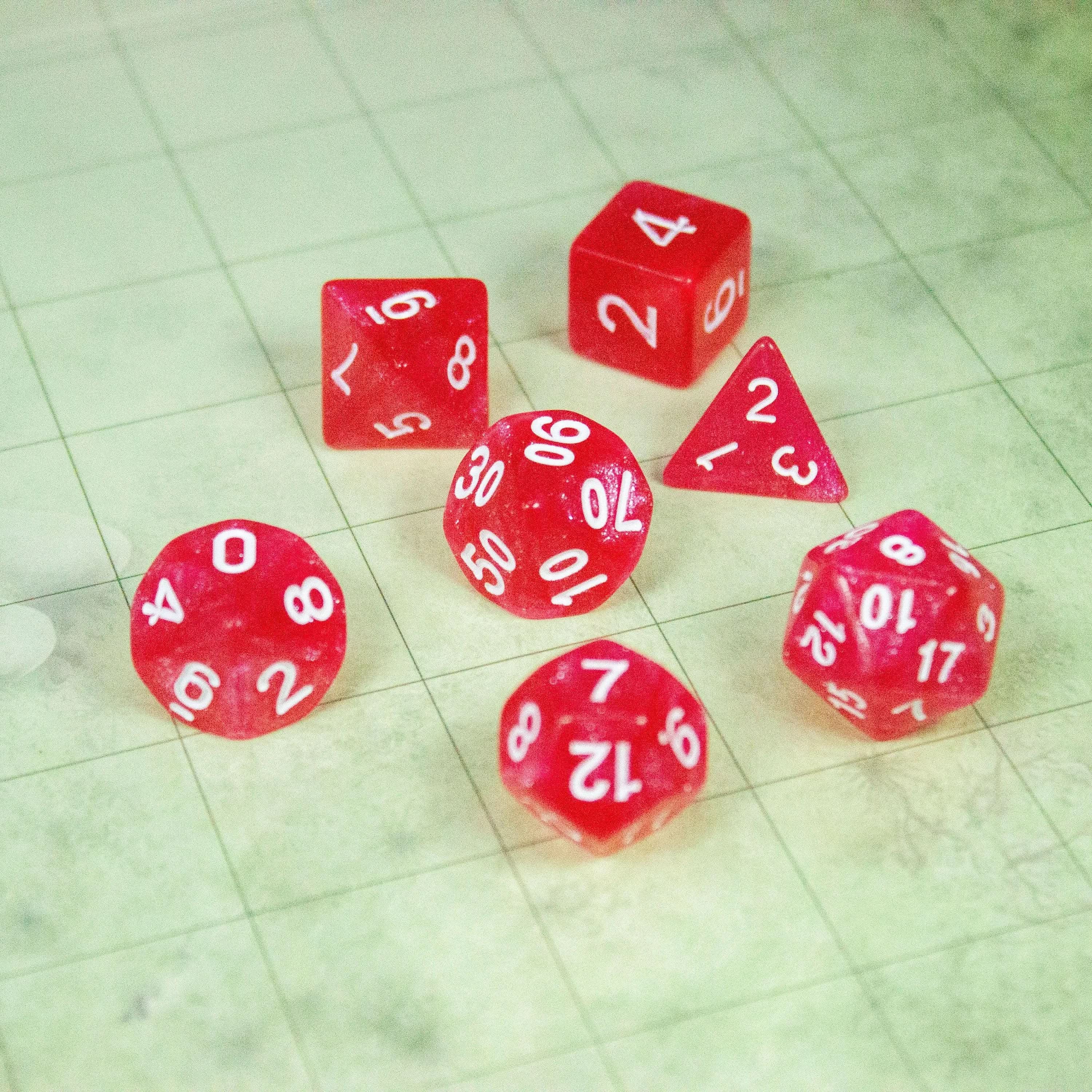 Blush Glitter Dice Set