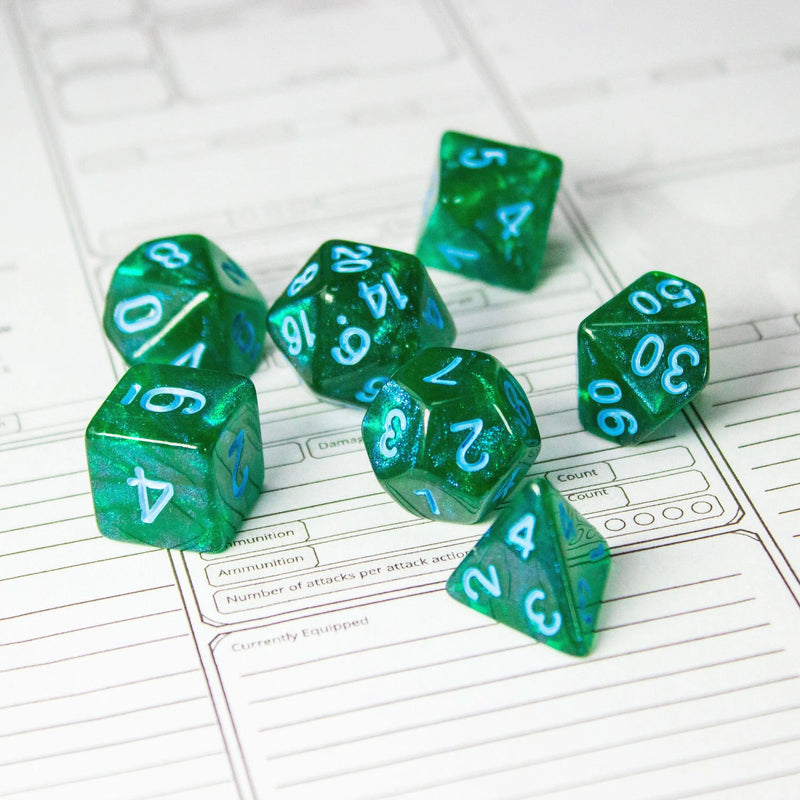Moss Shimmer Dice Set