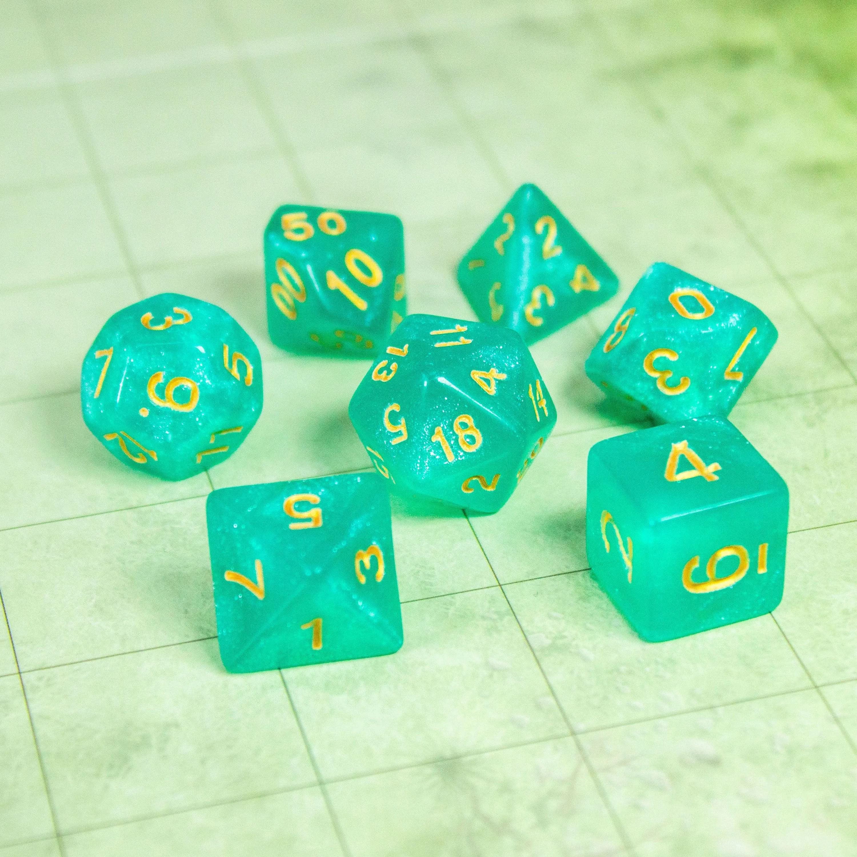 Turquoise Shimmer Dice Set