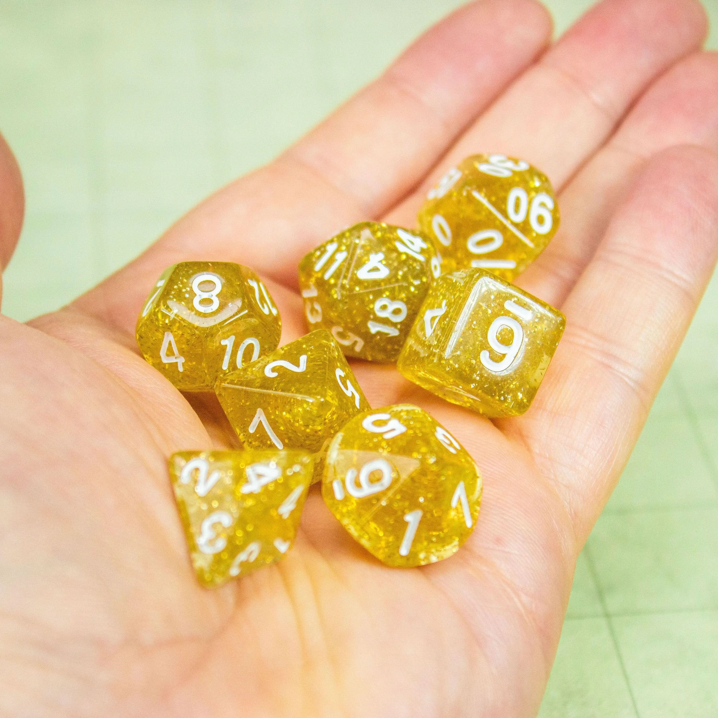 Yellow Shimmer Dice Set