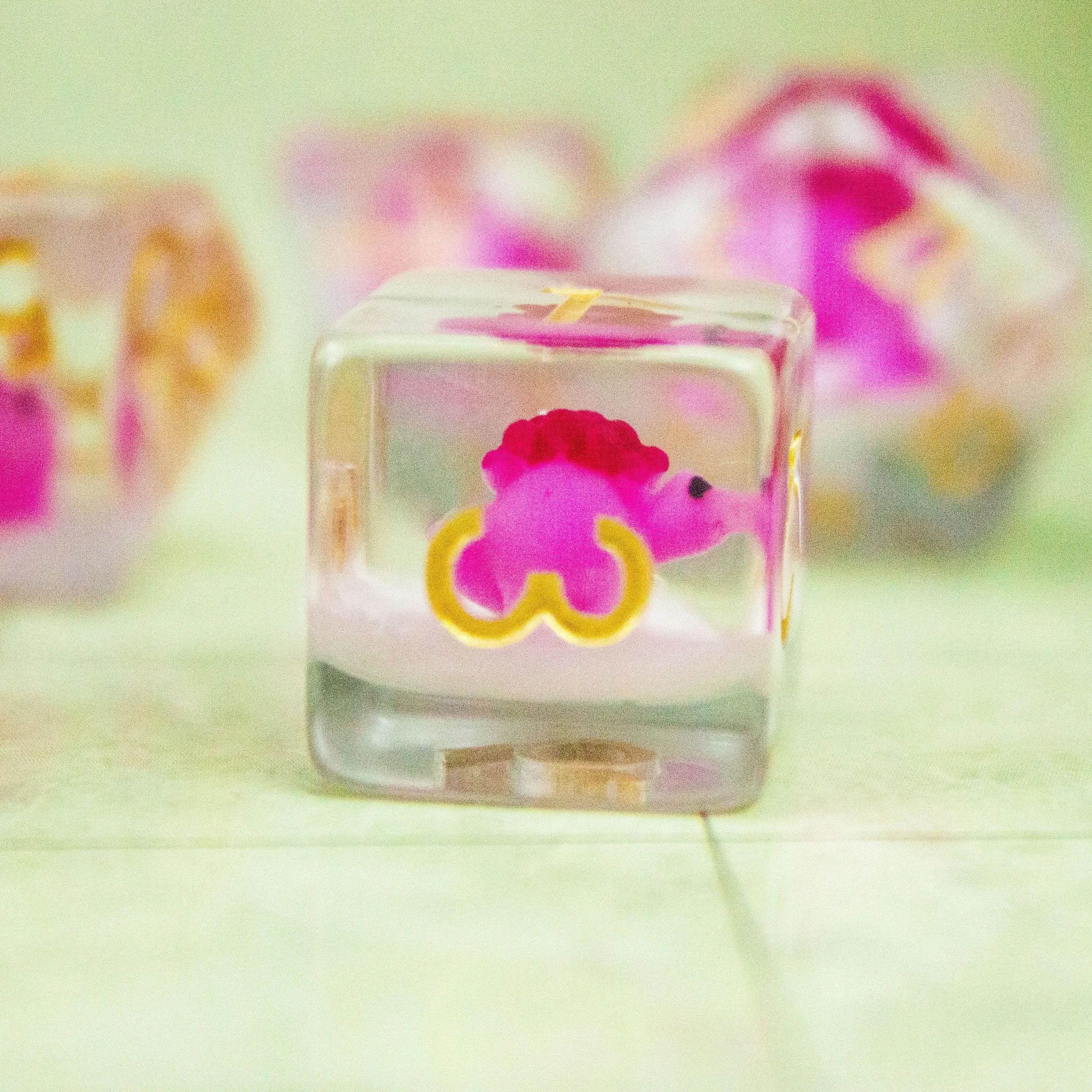 Pink Dinosaurs Filled Dice Set