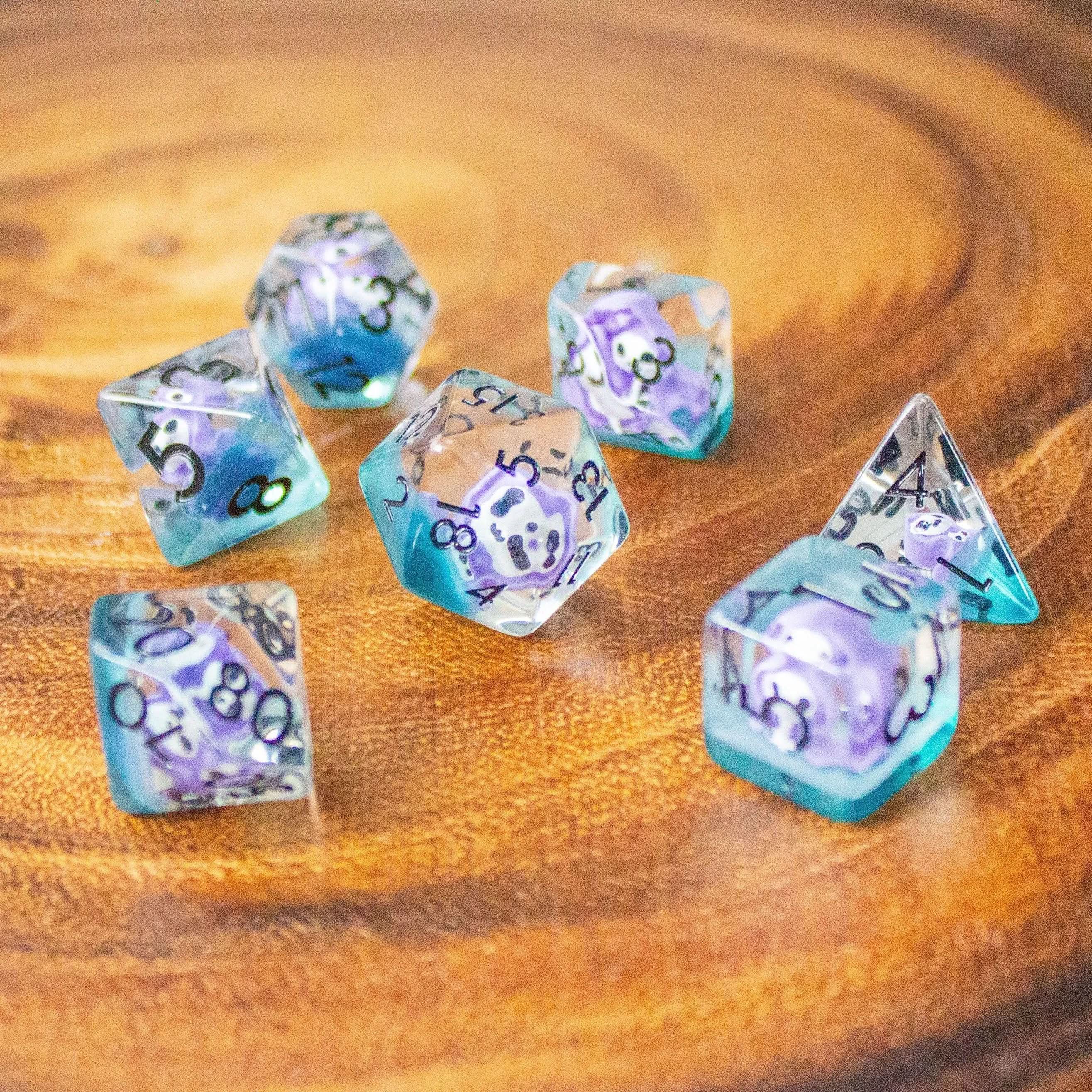 Purple Grim Reaper Dice Set