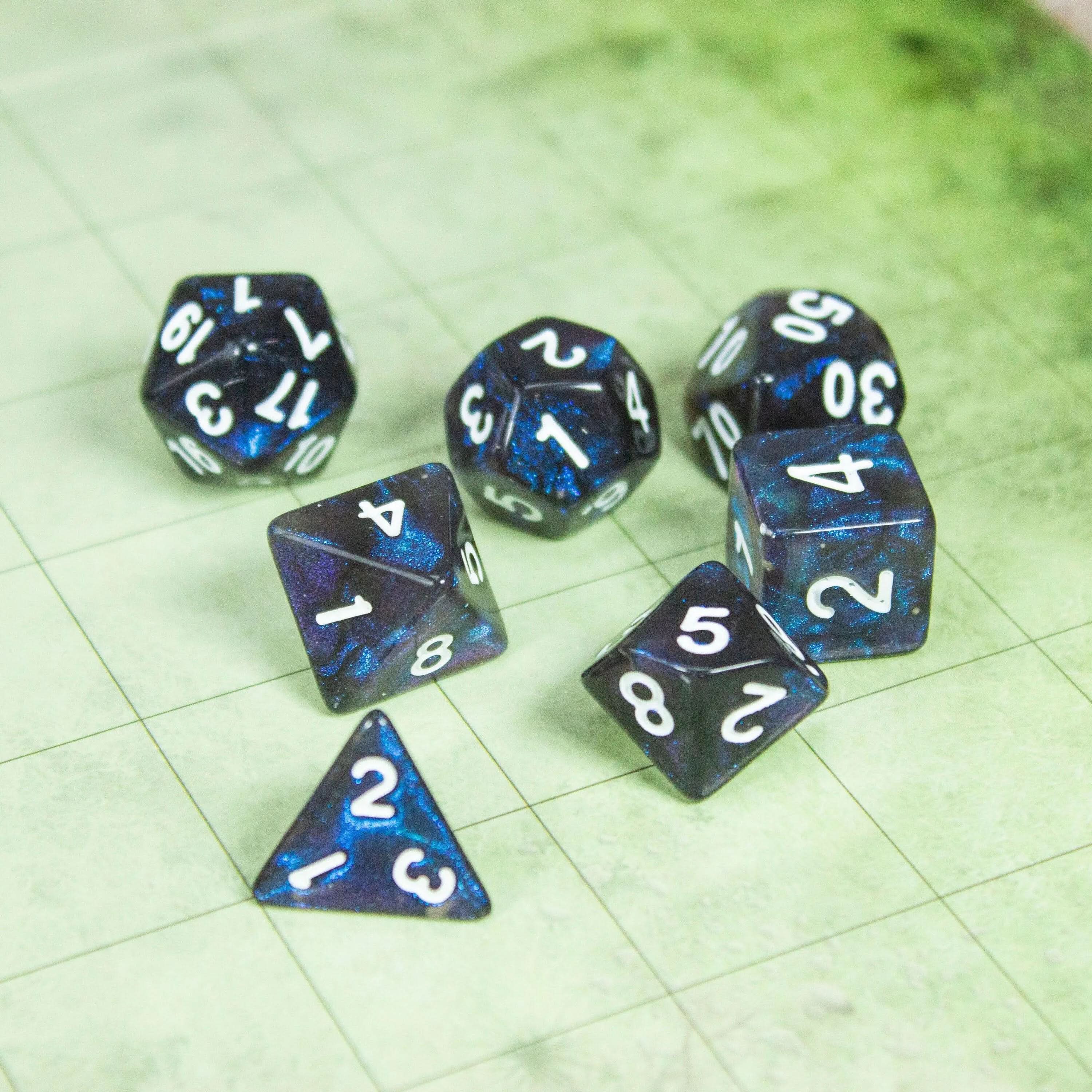 Blue Navy Shimmer Dice
