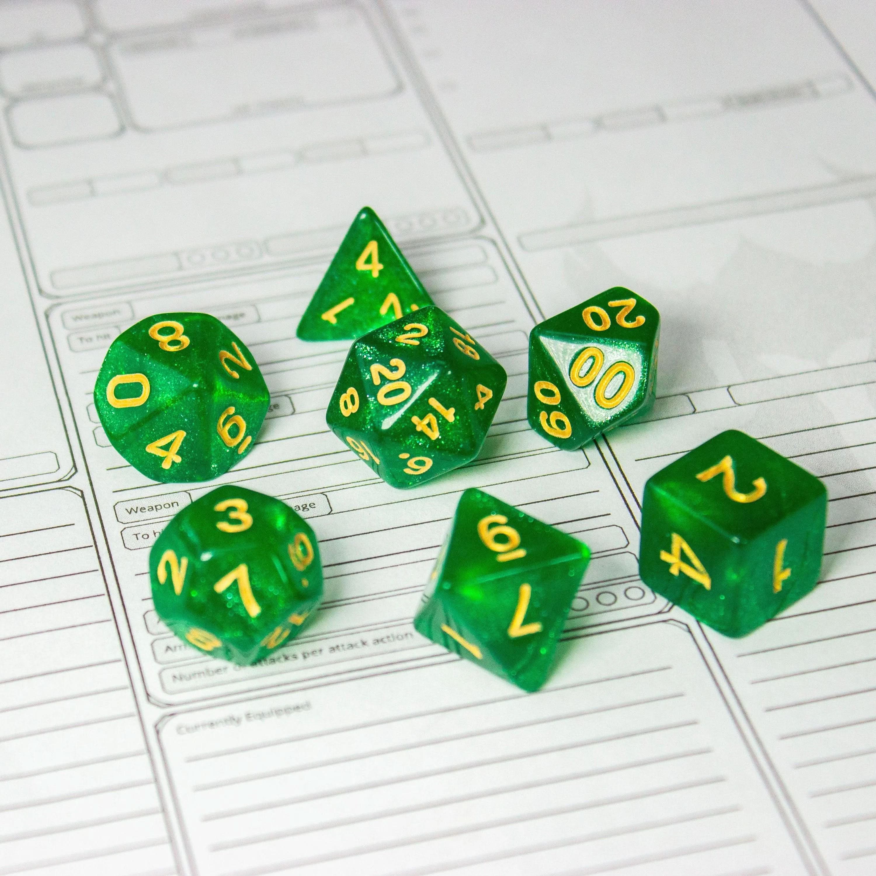 Shamrock Shimmer Dice Set