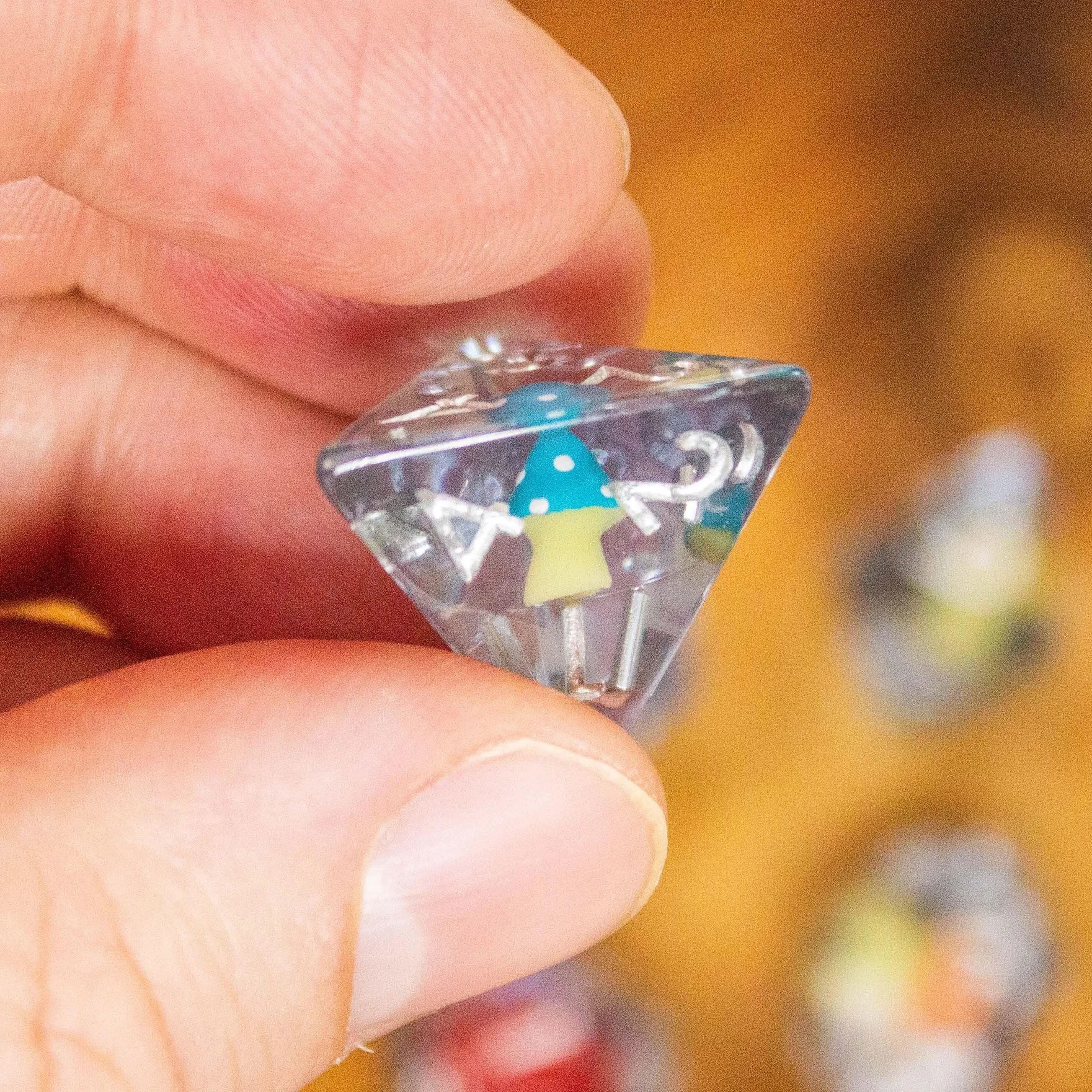 Multi-coloured Mushroom Dice Set