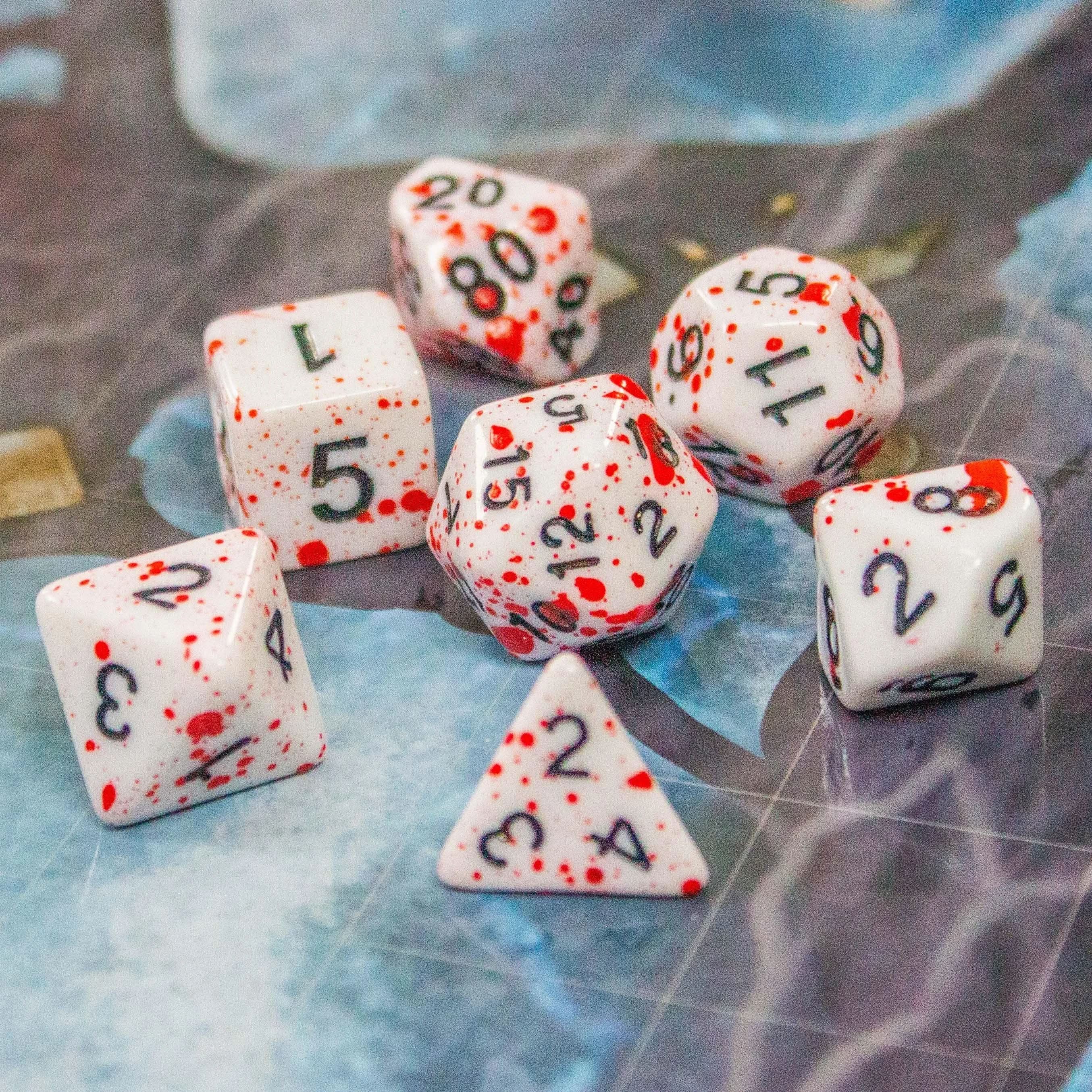 Red Splatter Dice Set