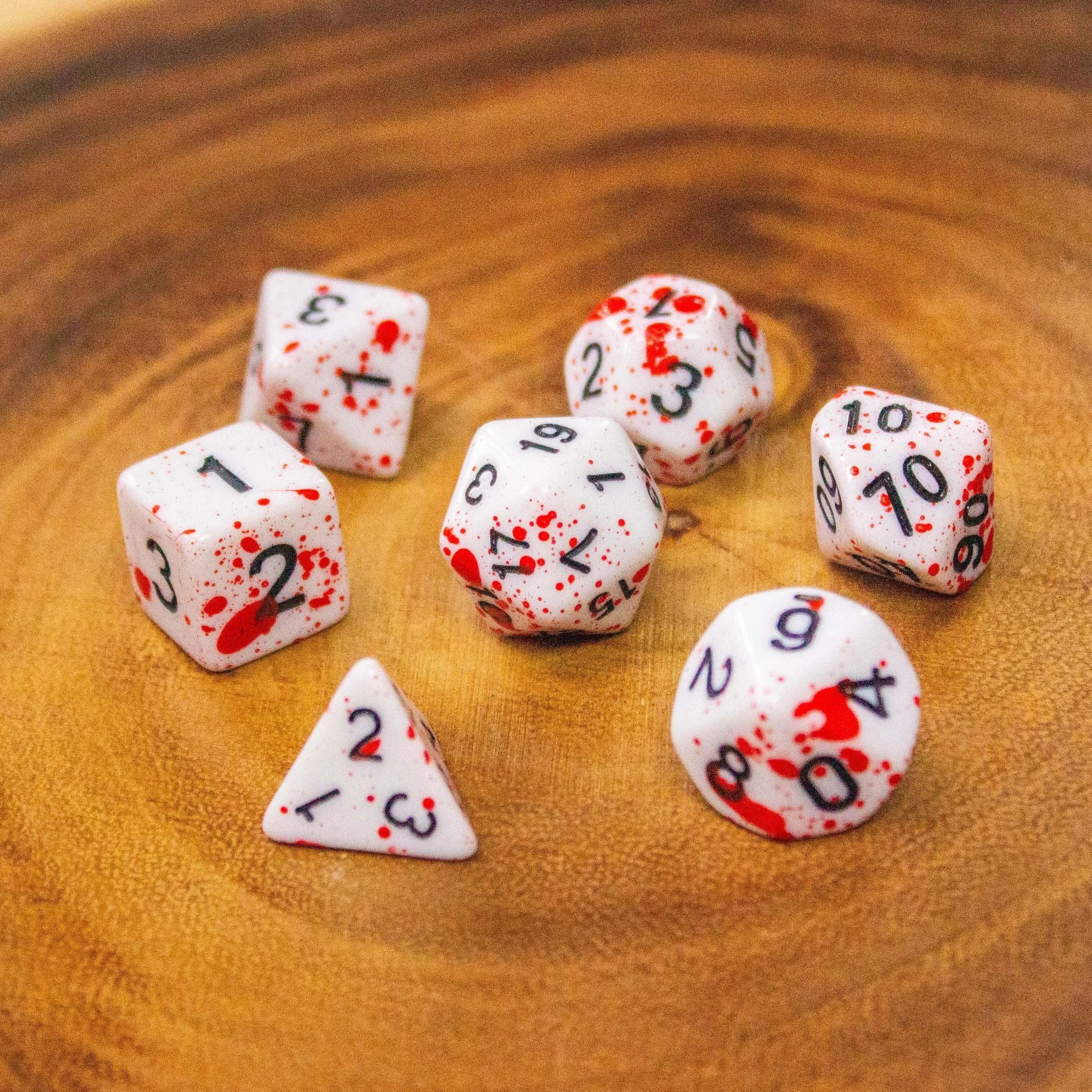 Red Splatter Dice Set