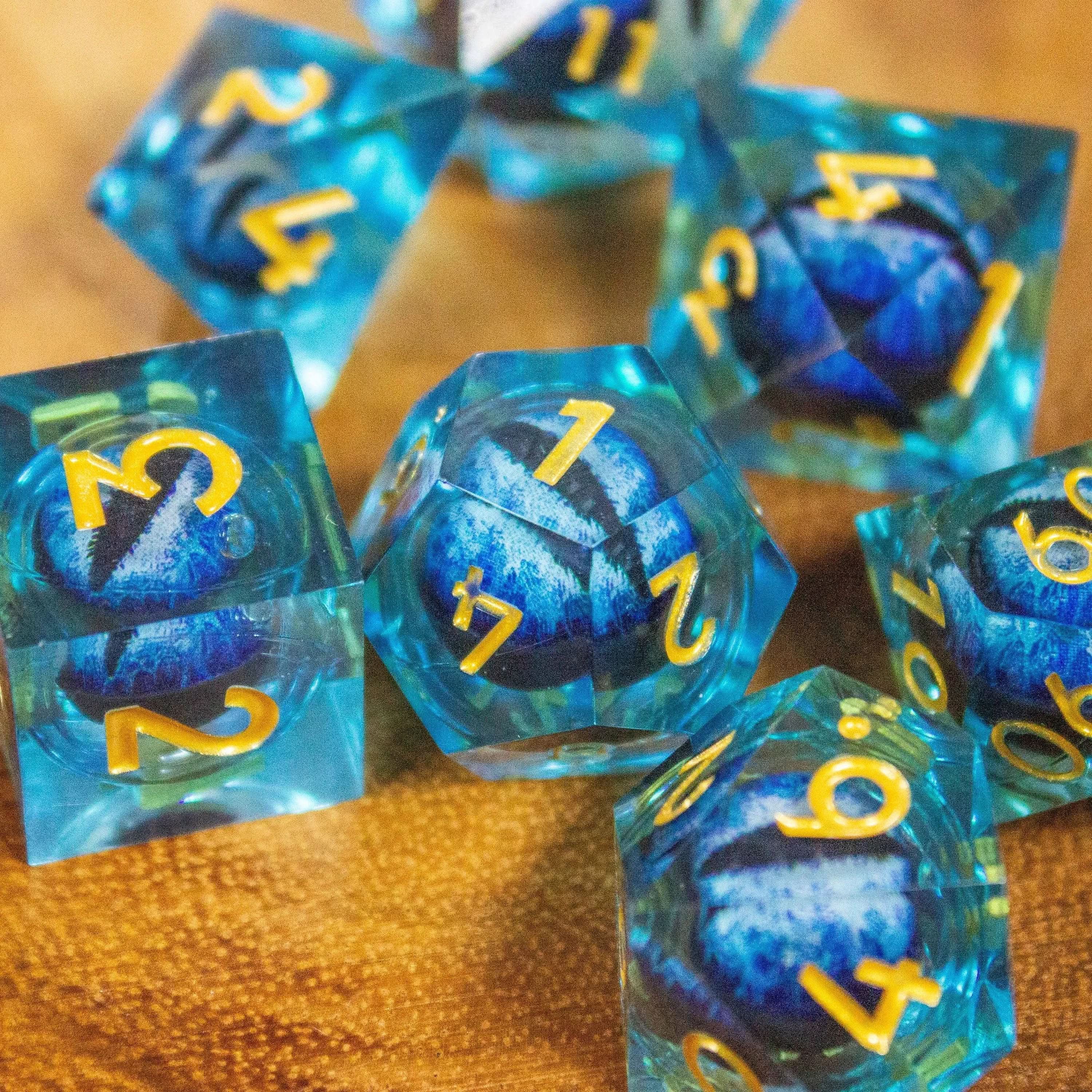 Liquid Core Blue Snake Eye Dice