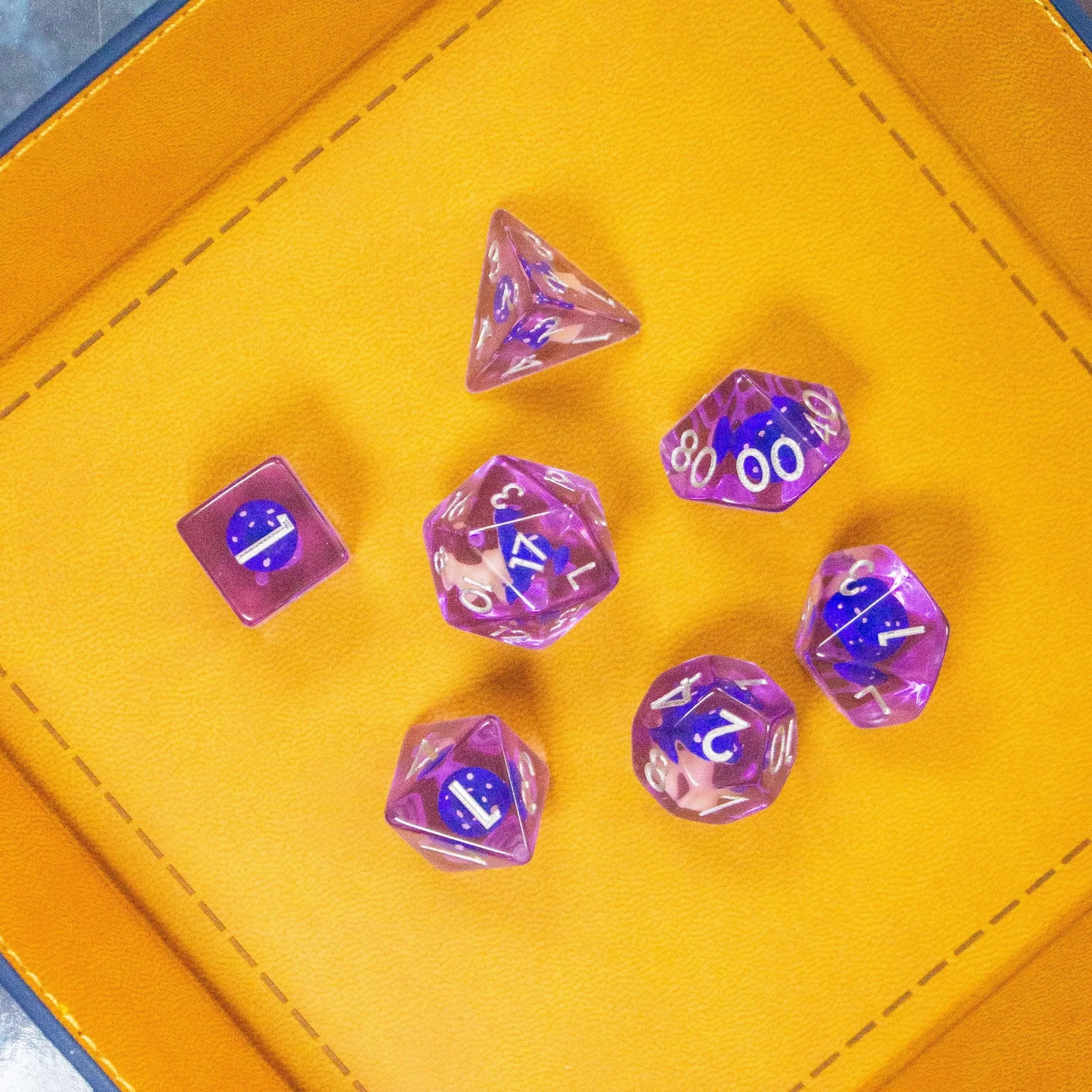 Purple Blue Mushroom Dice Set