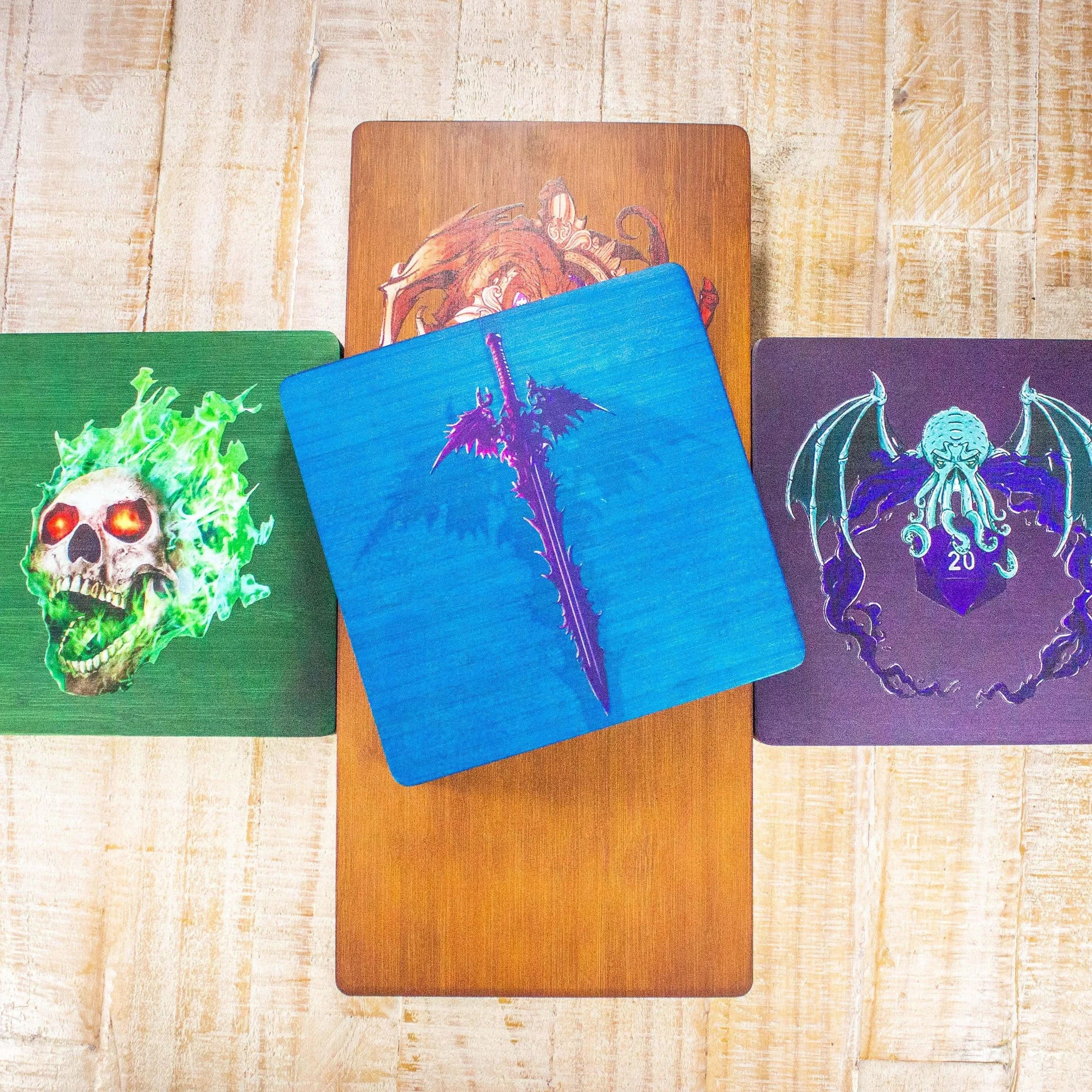 Wooden Dice Box TTRPG Multiple Colours Felt inside Premium Dice Tray Dice Case - MysteryDiceGoblins