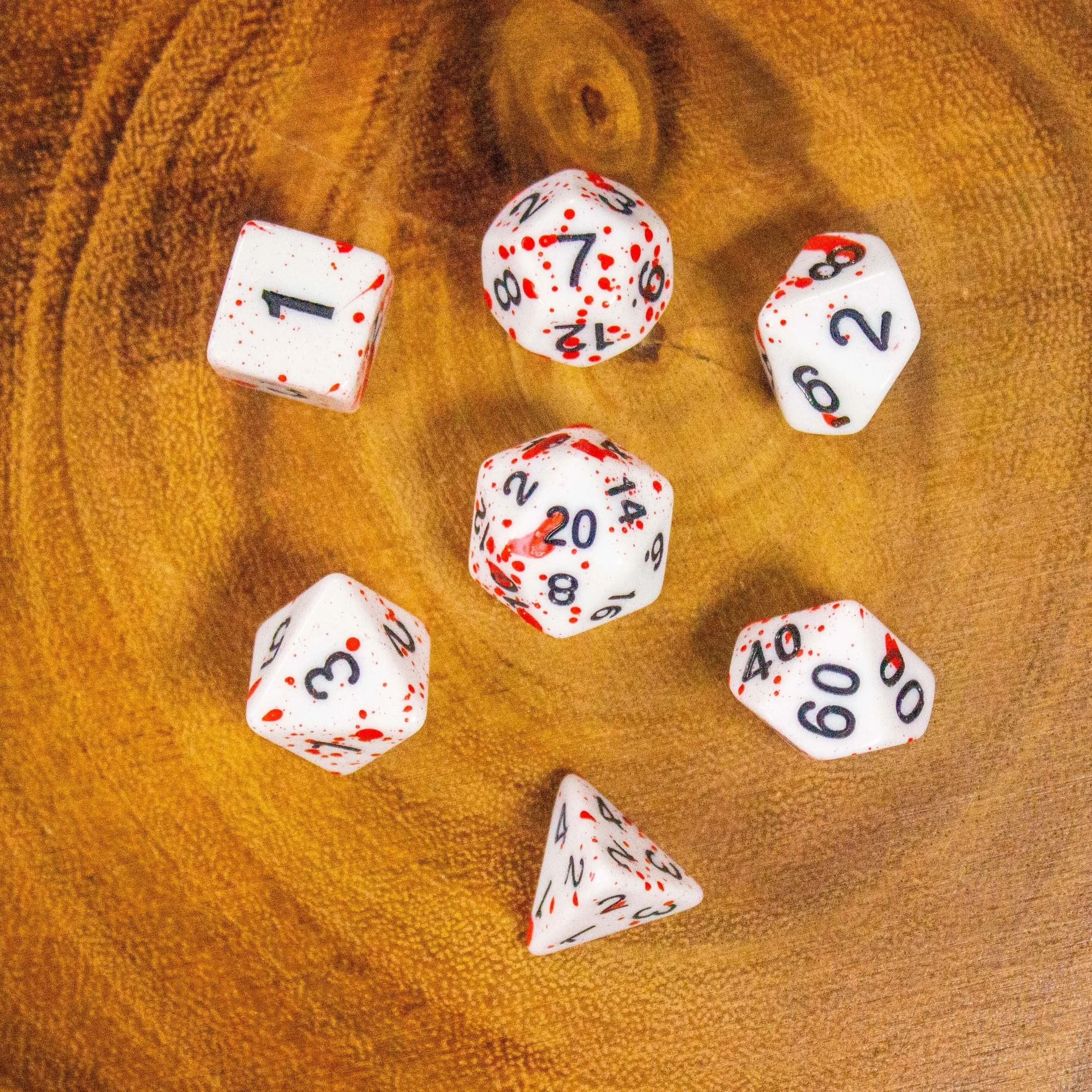 Red Splatter Dice Set