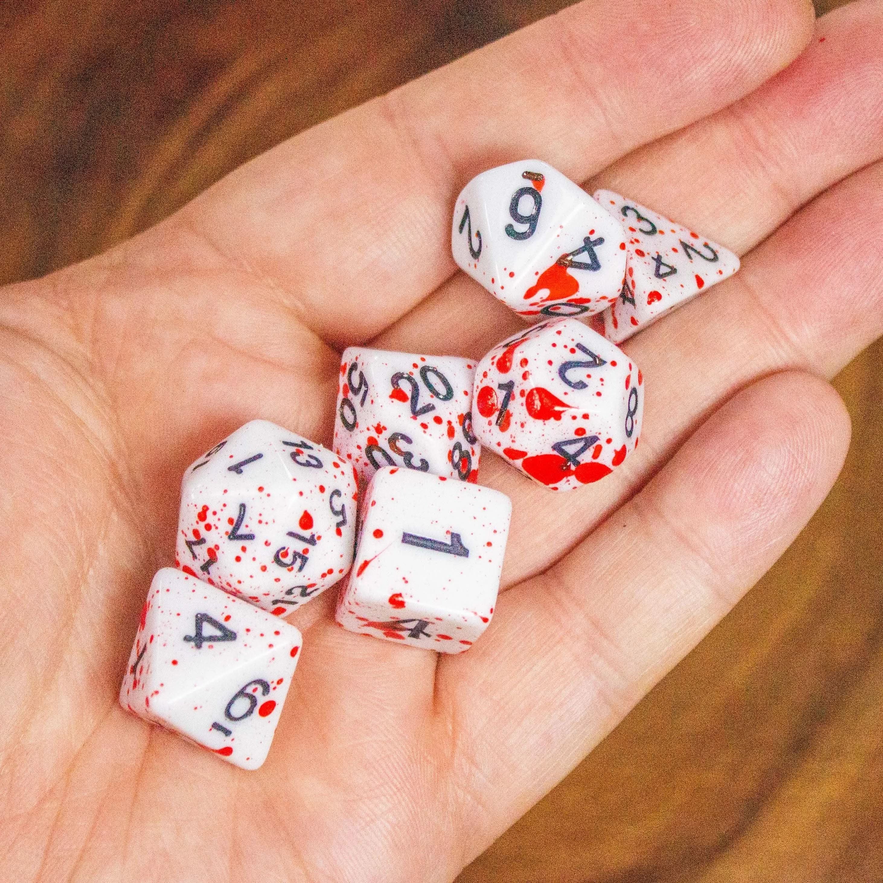Red Splatter Dice Set