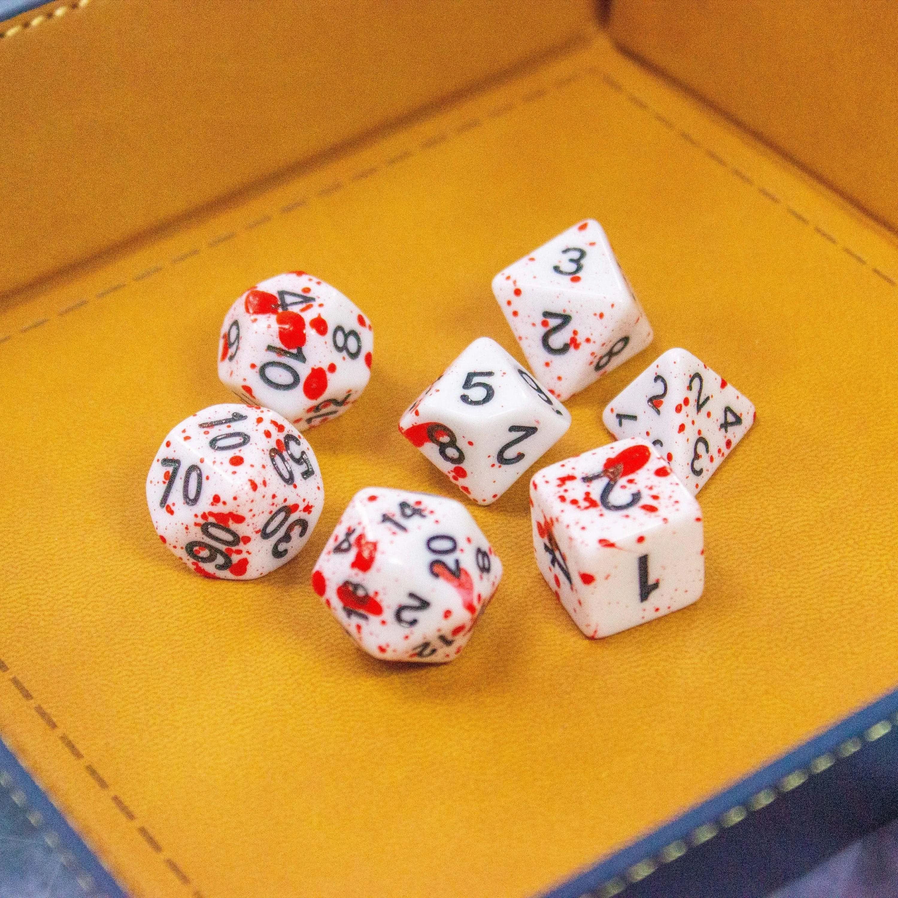 Red Splatter Dice Set