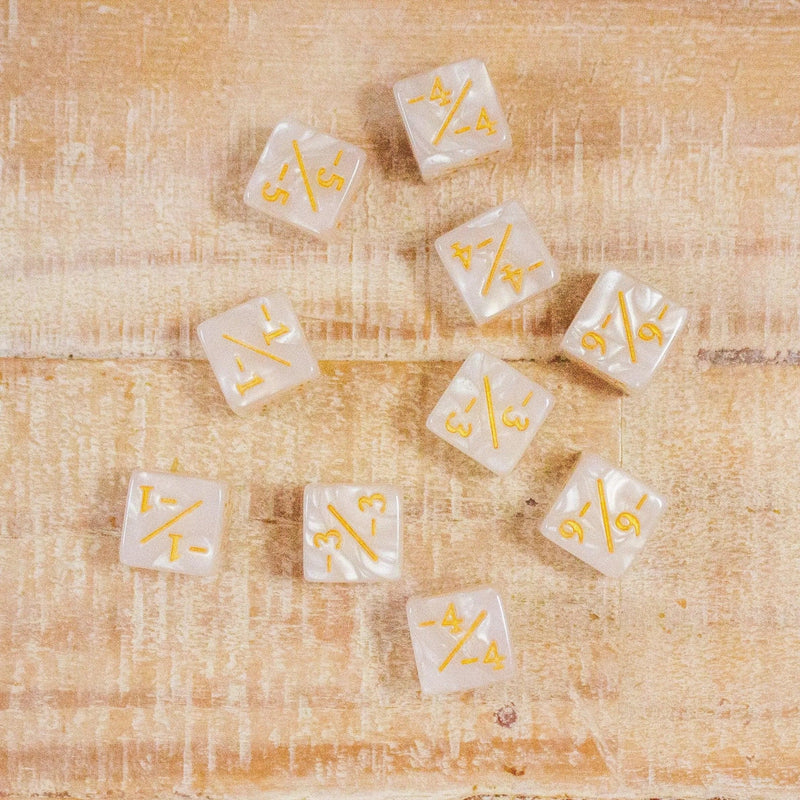 White Marbled Counter Dice