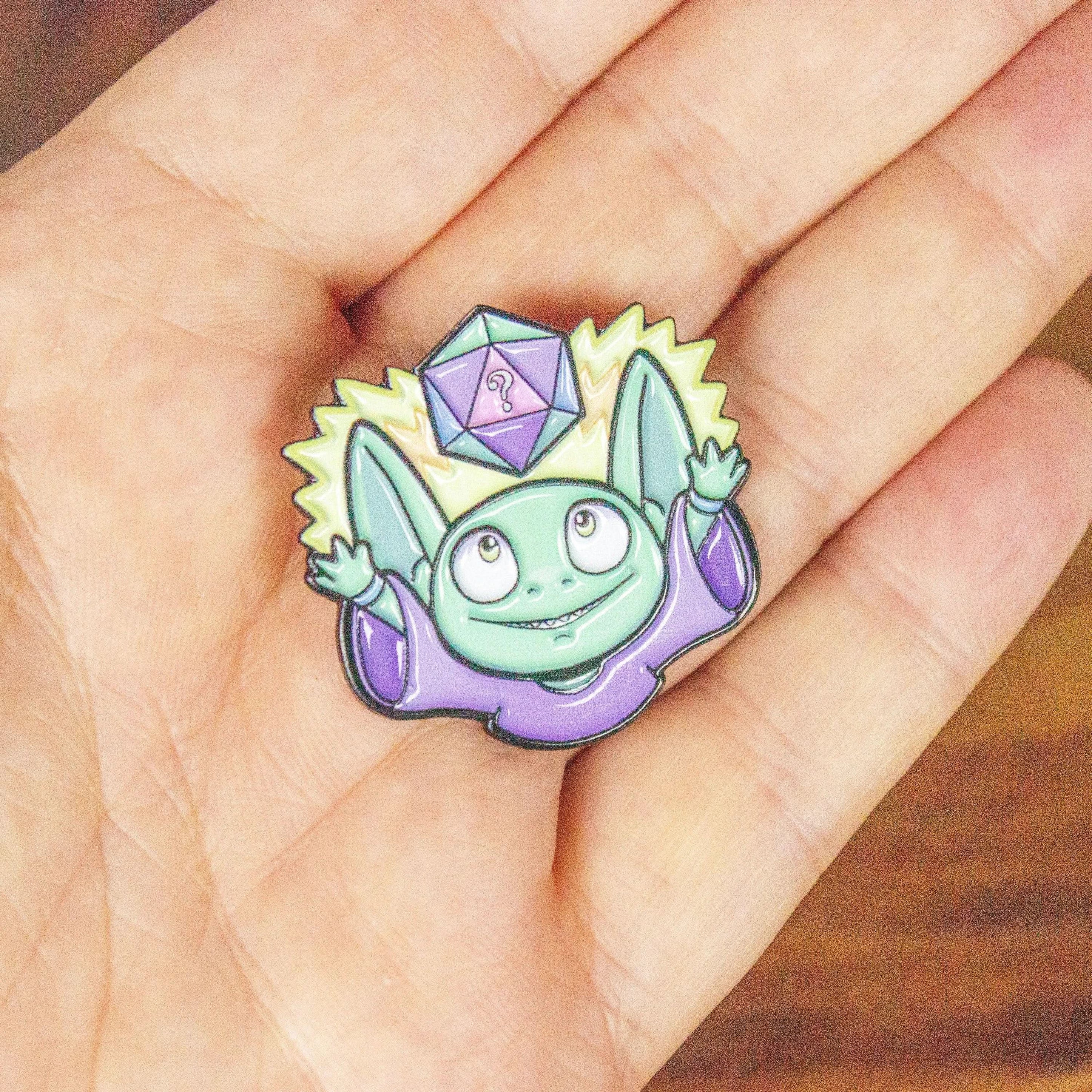 TTRPG Mystery Dice Goblin Quinny Pin - MysteryDiceGoblins