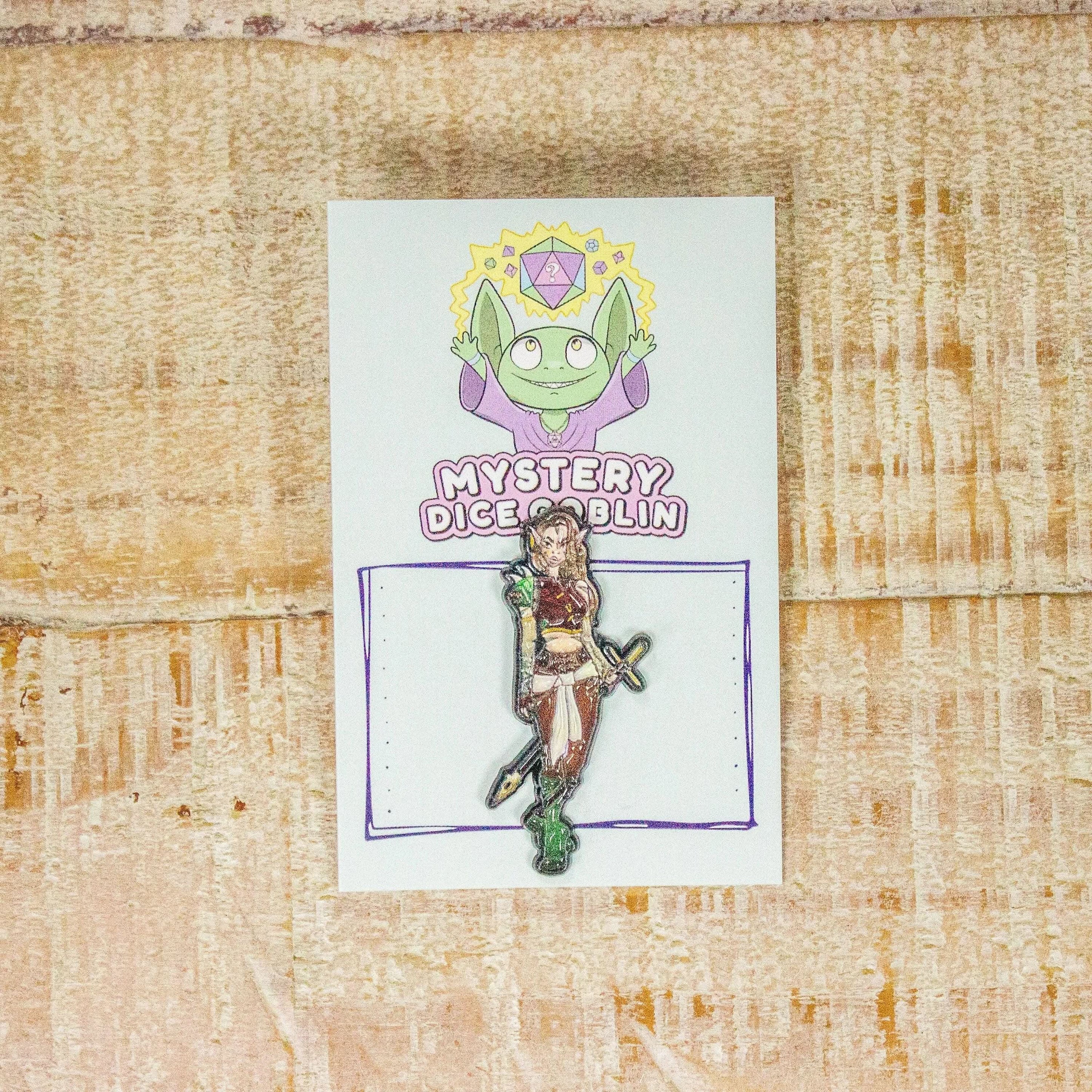 Elf Enemal Pin Warrior TTRPG - MysteryDiceGoblins