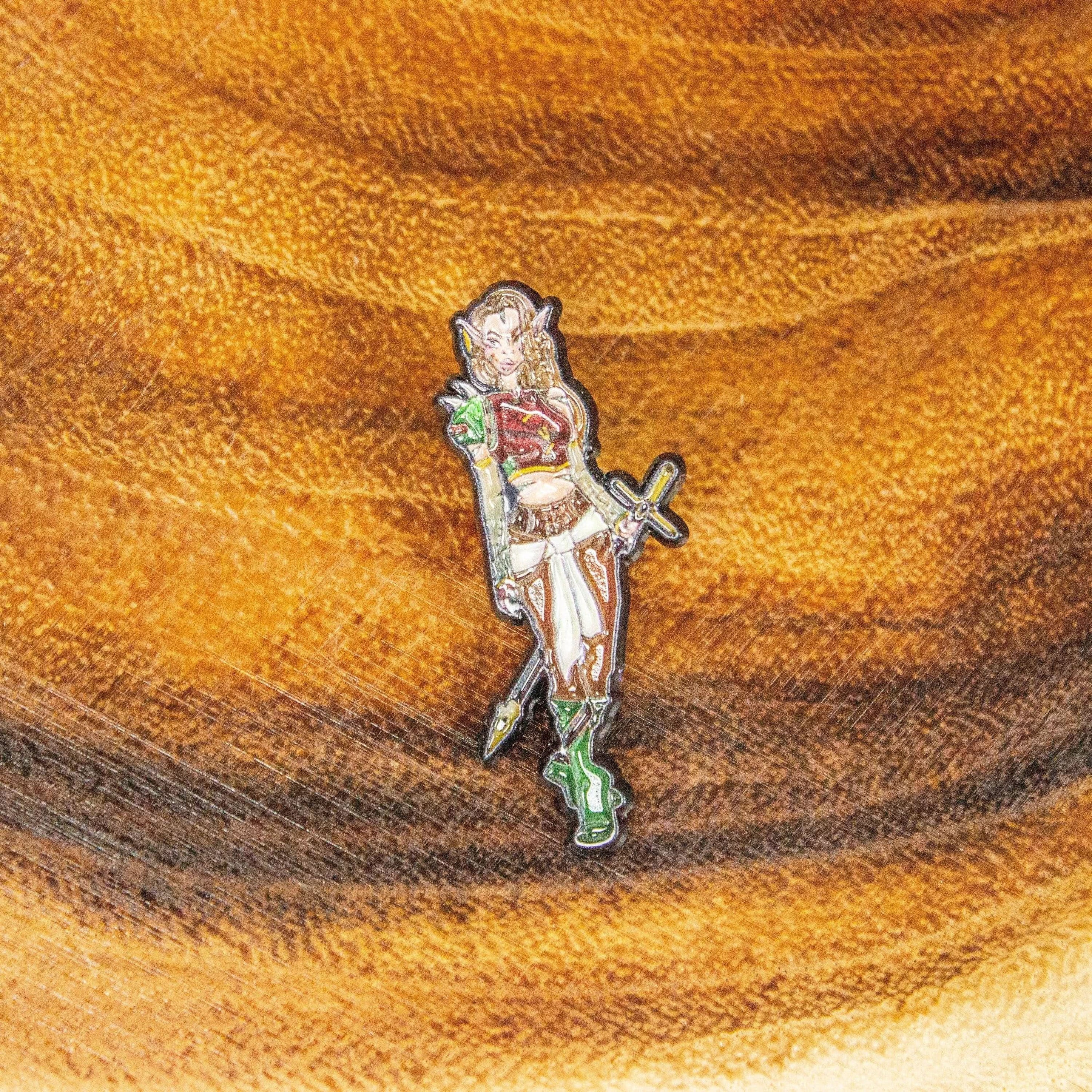 Elf Enemal Pin Warrior TTRPG - MysteryDiceGoblins