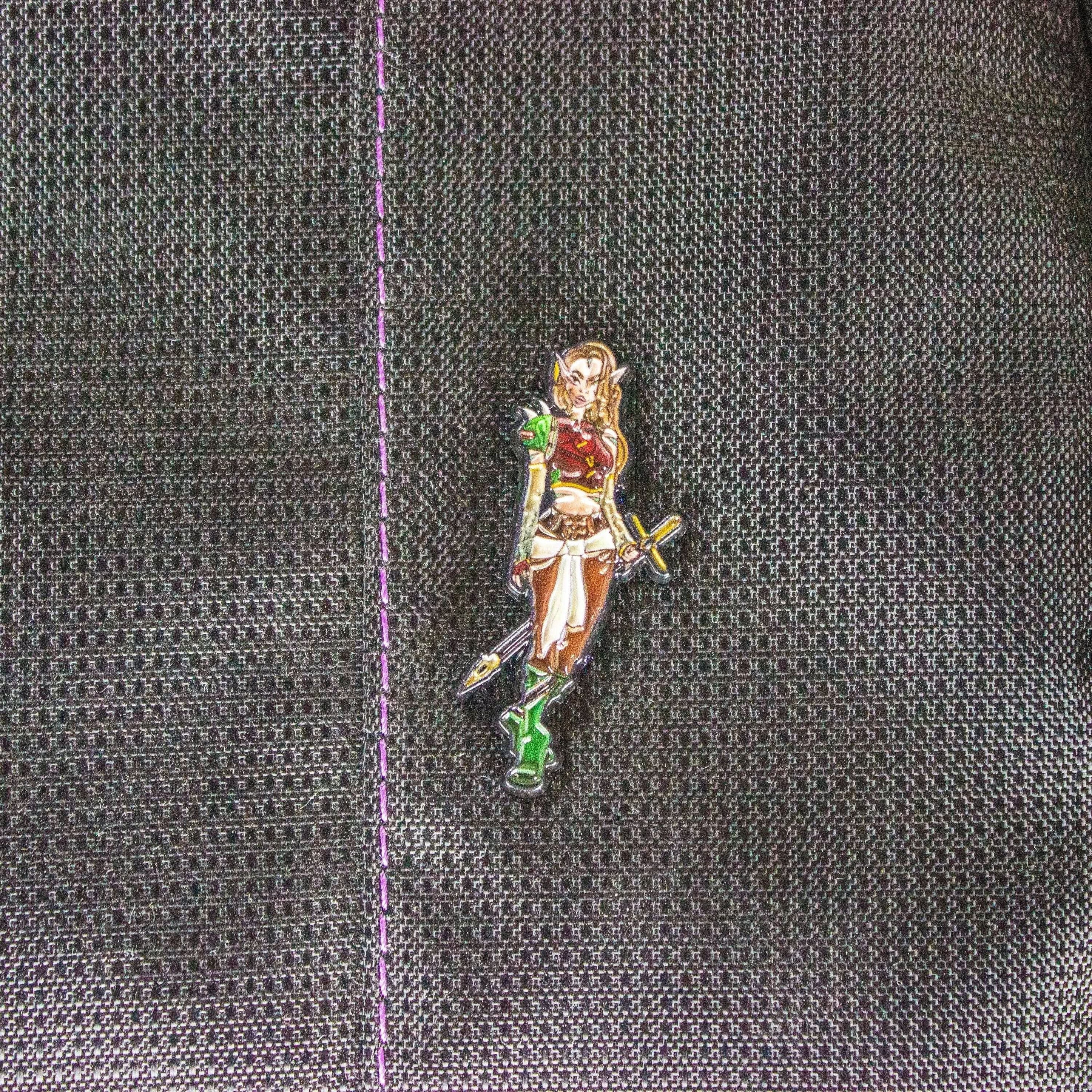 Elf Enemal Pin Warrior TTRPG - MysteryDiceGoblins