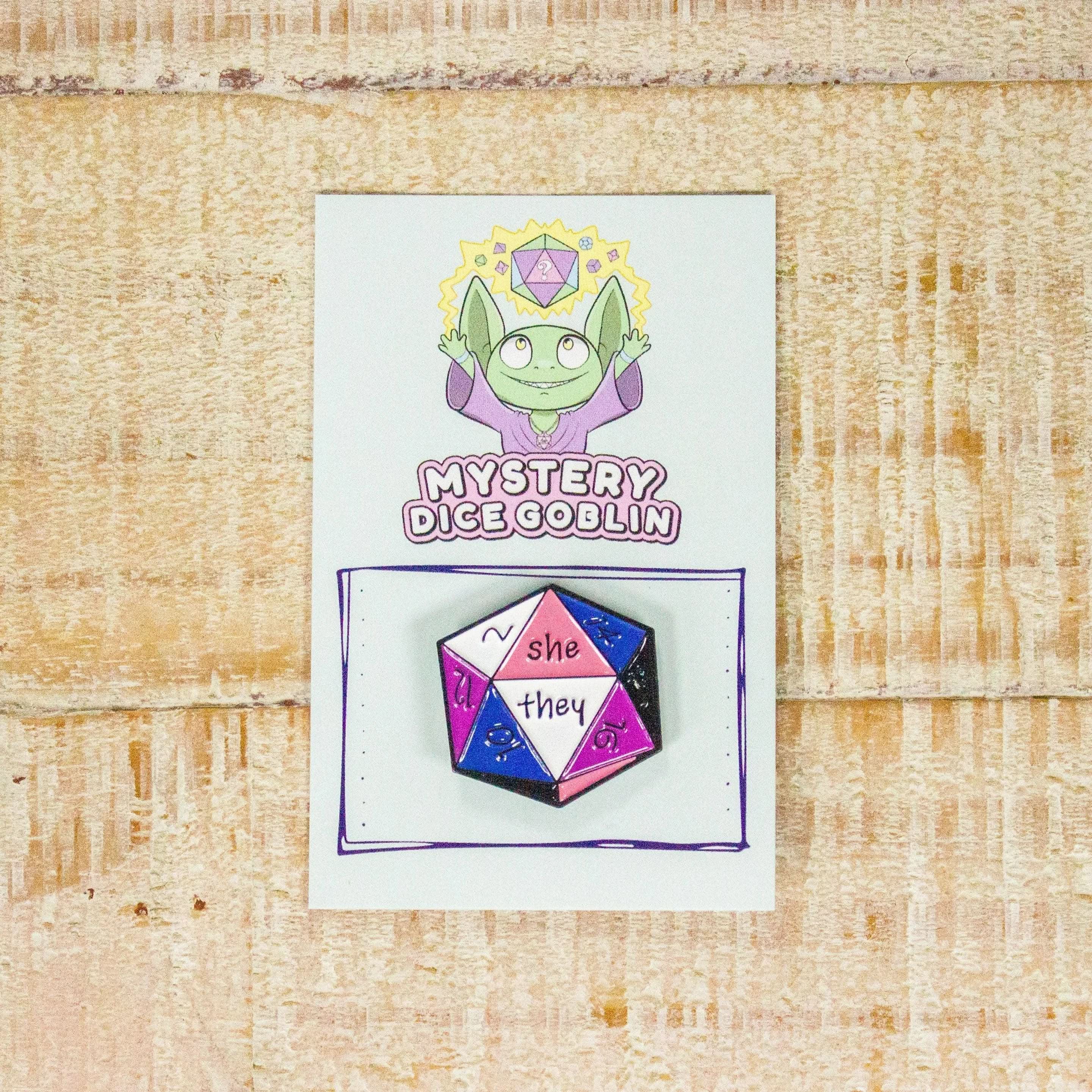 She/They D20 Pronoun Pin