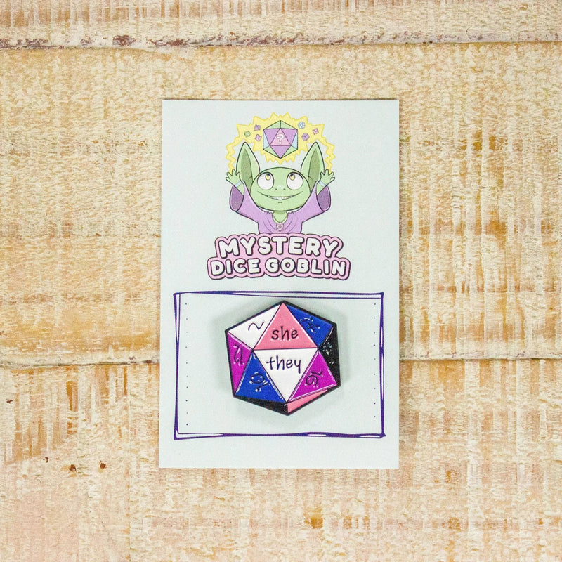 She/They D20 Pronoun Pin