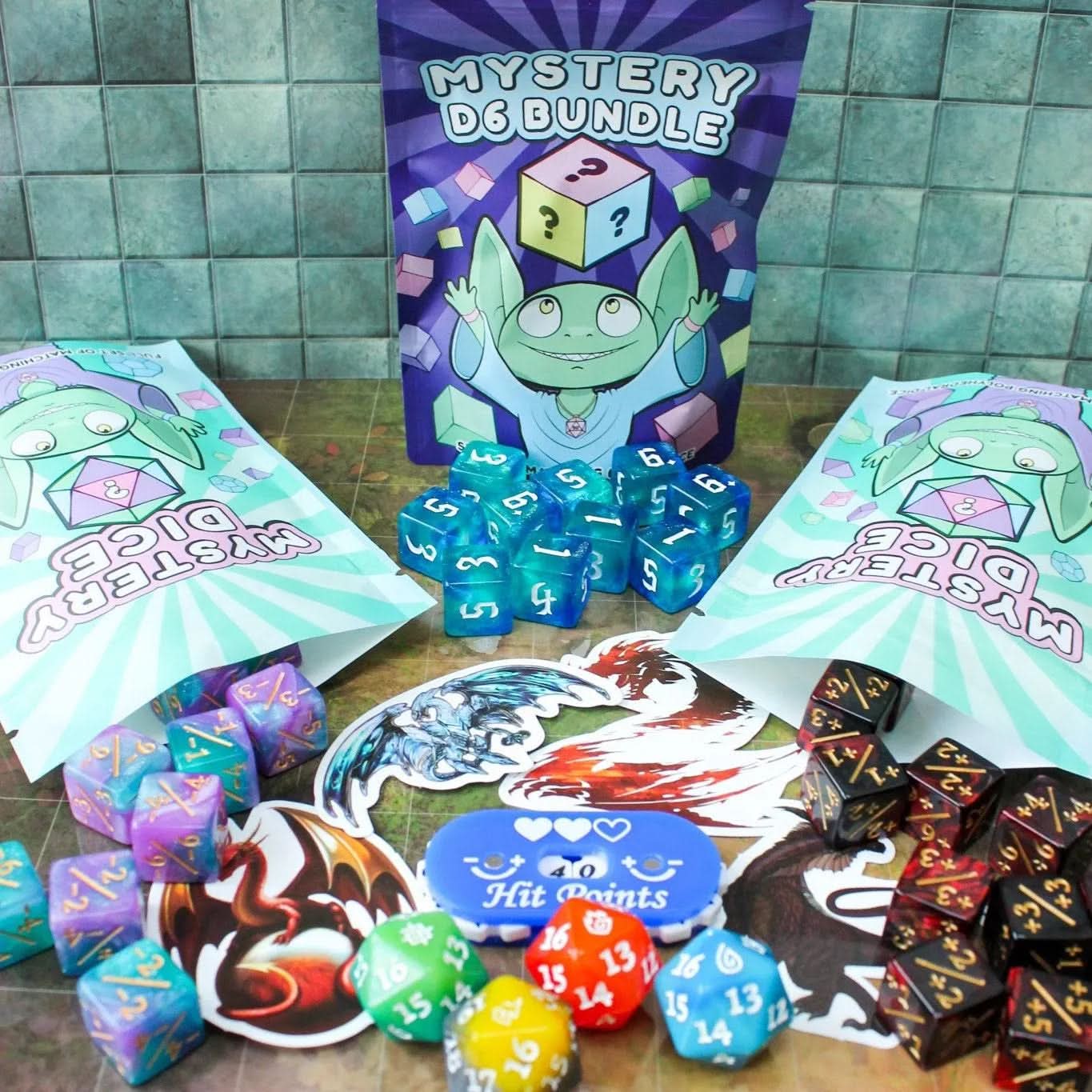Magic The Gathering Gift Box | +1 Counters dice | -1 Counters Dice | Galaxy Dice | Mystery Dice | Life Tracker | Commander | Mtg | Spin down - MysteryDiceGoblins