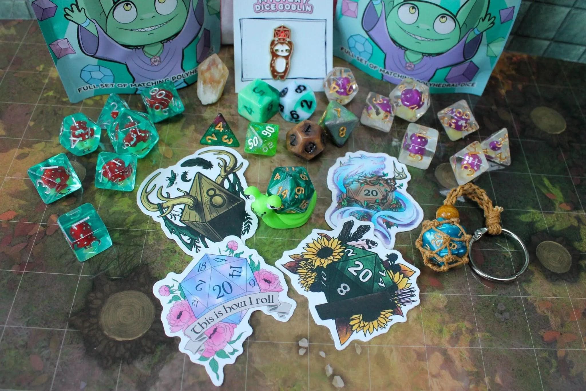 Mushroom TTRPG Gift Box | Druids Gift Box | TTRPG Gifts | | Mystery Dice | - MysteryDiceGoblins