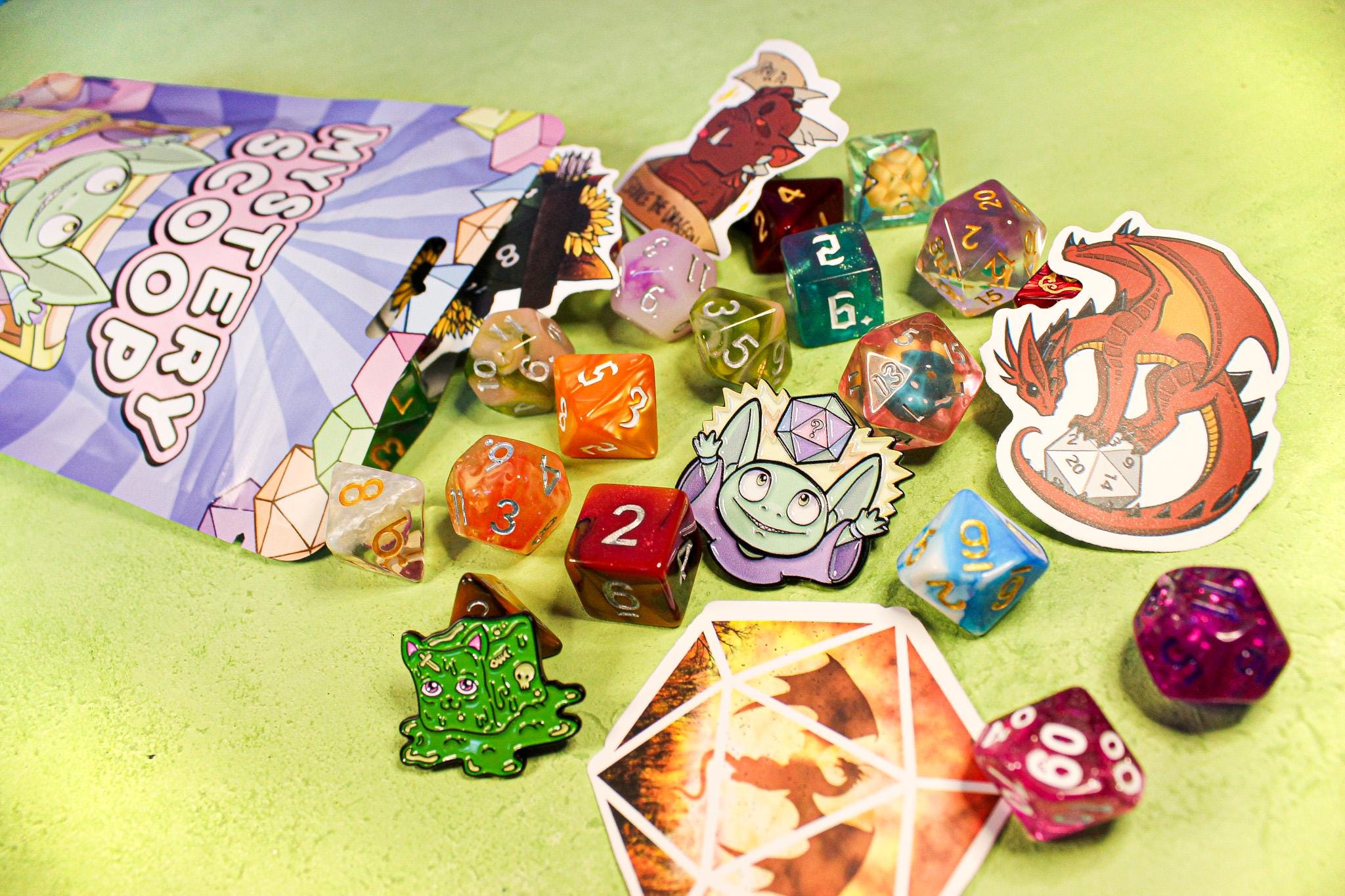 Mystery Chest TTRPG Dice Scoops with over 150 set designs available, fun surprise bag perfect for TTRPG ( ) & RPG's - MysteryDiceGoblins