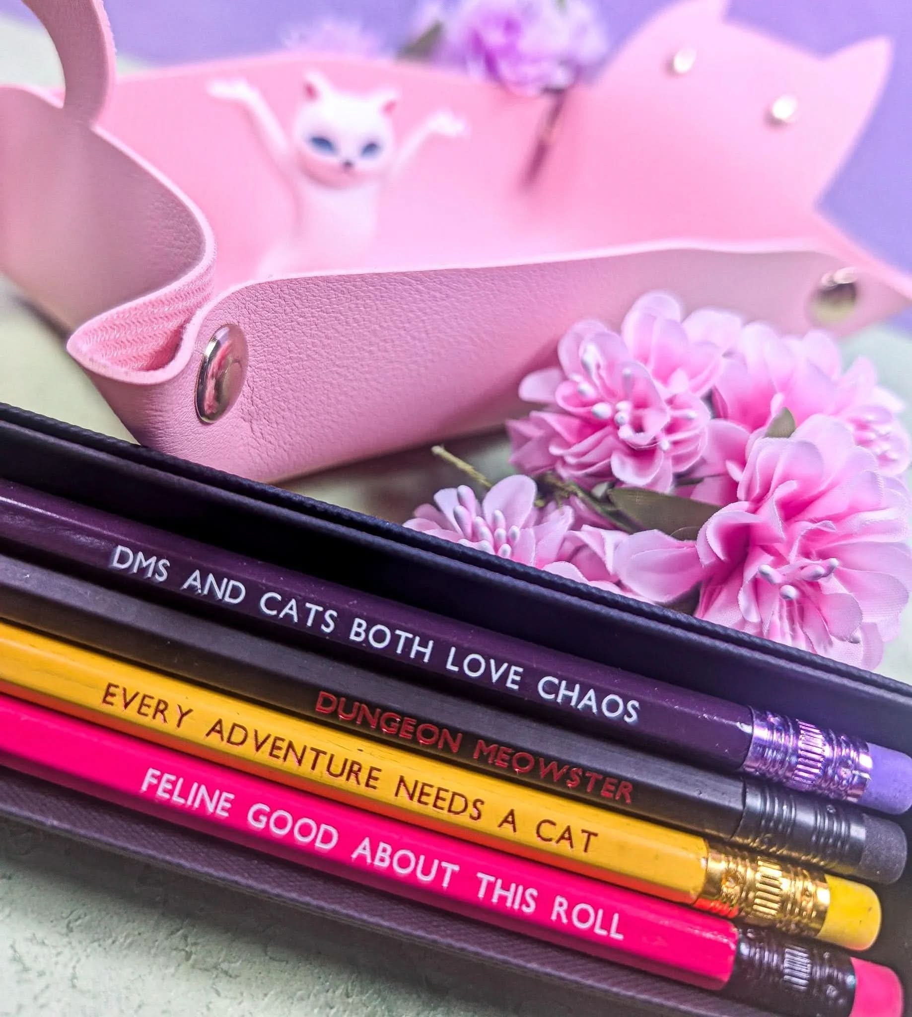 TTRPG Cat Pencils | Dungeon meowster | Perfect for Cats and Catacombs | DM gifts | TTRPG Gift | RPG Stationary | RPG Accesories - MysteryDiceGoblins