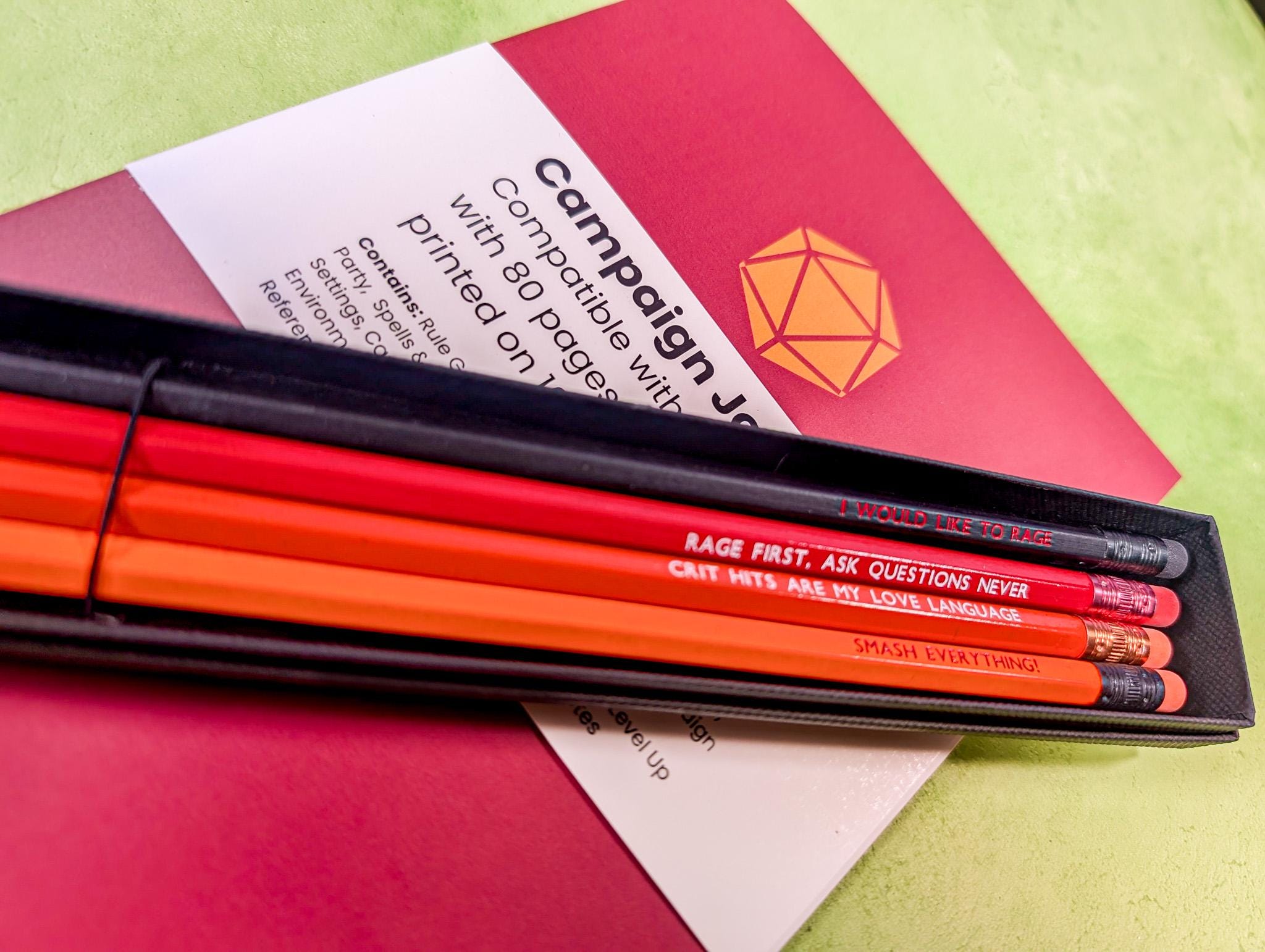 Barbarian TTRPG Pencil Set | Pencils | TTRPG Novelty Pencils | Barbarian dice | Mystery Dice | TTRPG Gifts - MysteryDiceGoblins