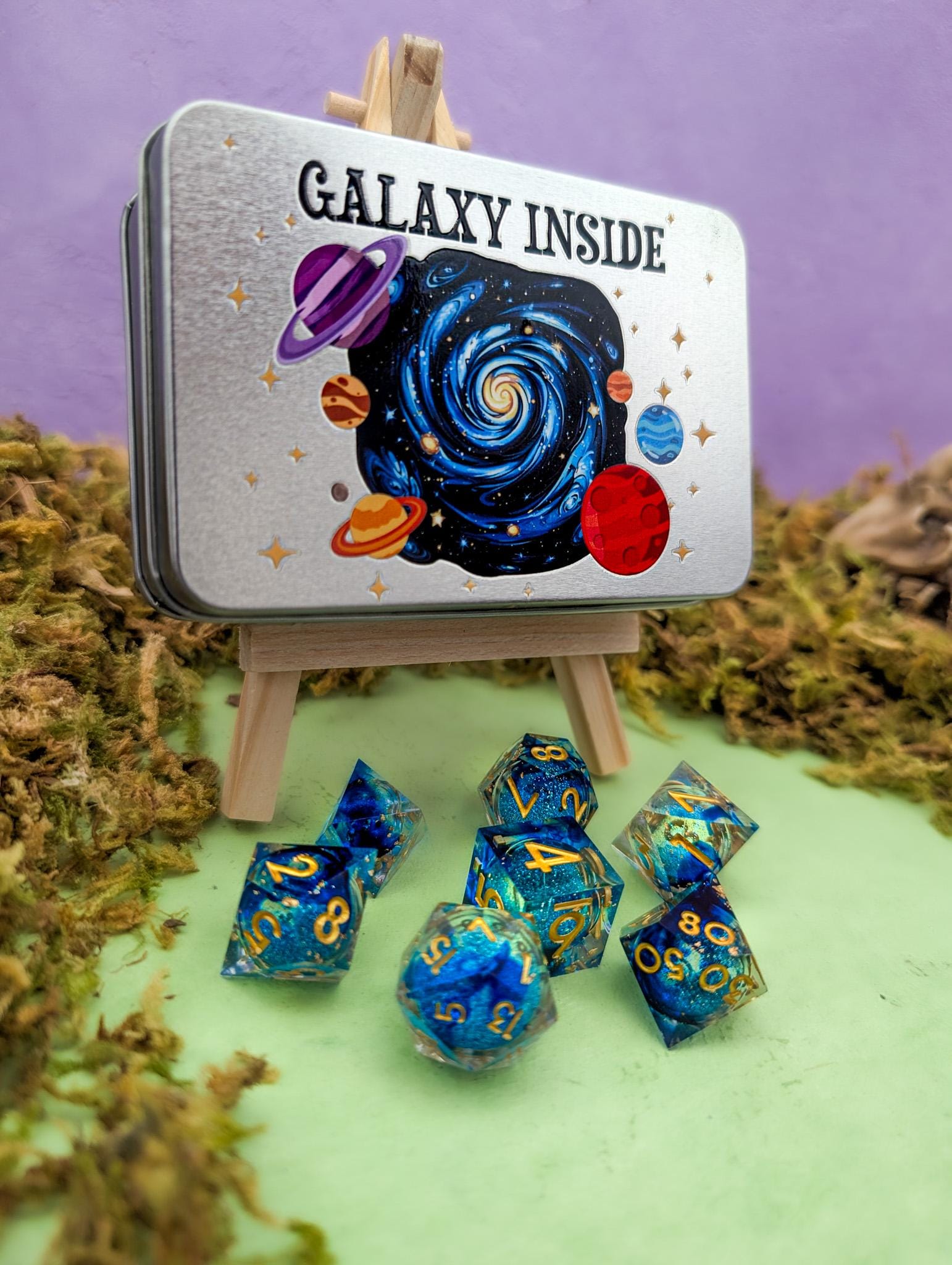 Galaxy Dice | Liquid Core Dice | Dungeons and Dinosaurs | RPG Dice | Mystery Dice | Gift | DM Gift | RPG Gift - MysteryDiceGoblins