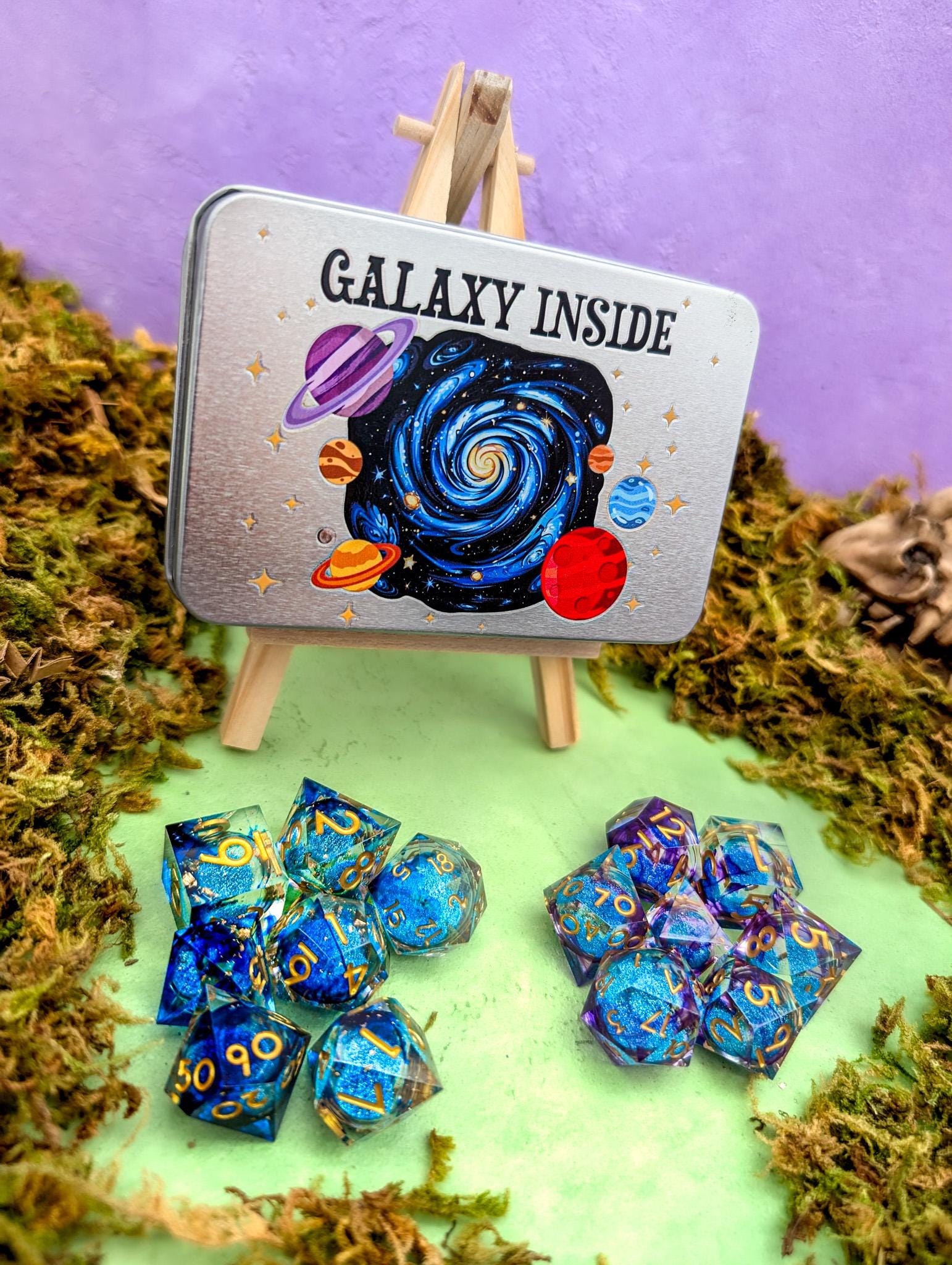 Galaxy Dice | Liquid Core Dice | Dungeons and Dinosaurs | RPG Dice | Mystery Dice | Gift | DM Gift | RPG Gift - MysteryDiceGoblins