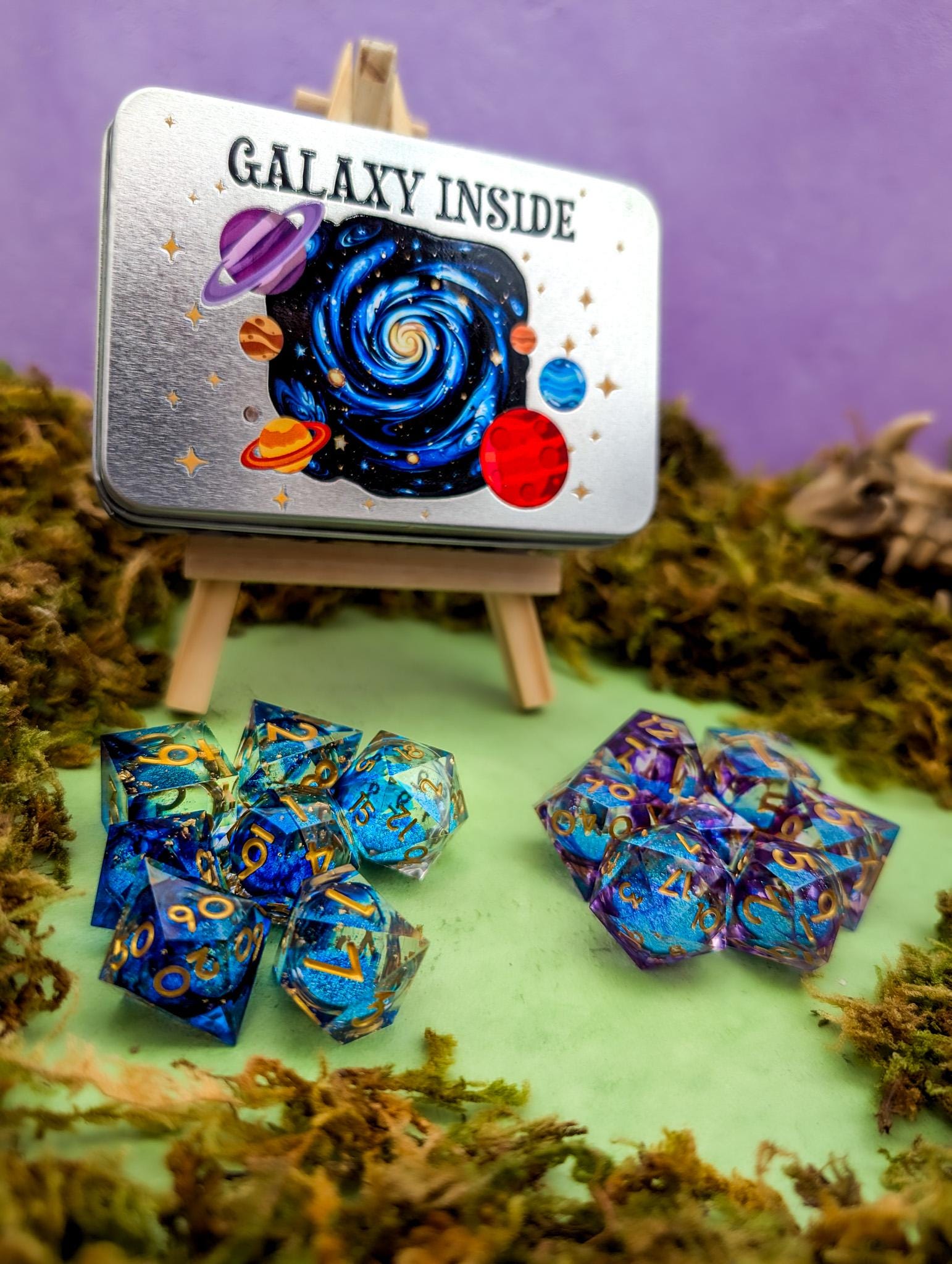Galaxy Dice | Liquid Core Dice | Dungeons and Dinosaurs | RPG Dice | Mystery Dice | Gift | DM Gift | RPG Gift - MysteryDiceGoblins