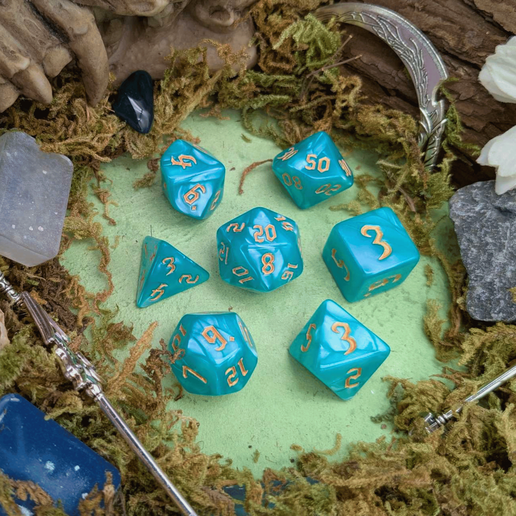 Turquoise Mist Dice Set