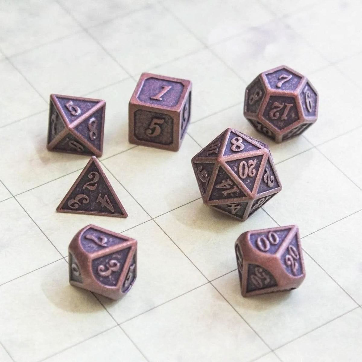 Black and Copper Metal Dice Set - Mystery Dice Goblin
