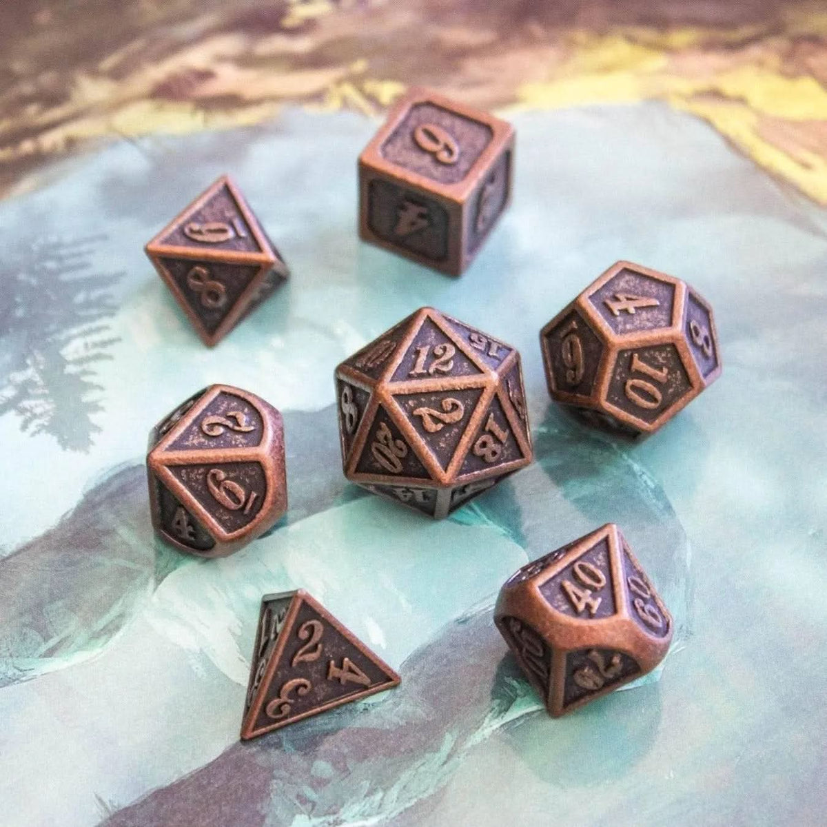 Black and Copper Metal Dice Set - Mystery Dice Goblin