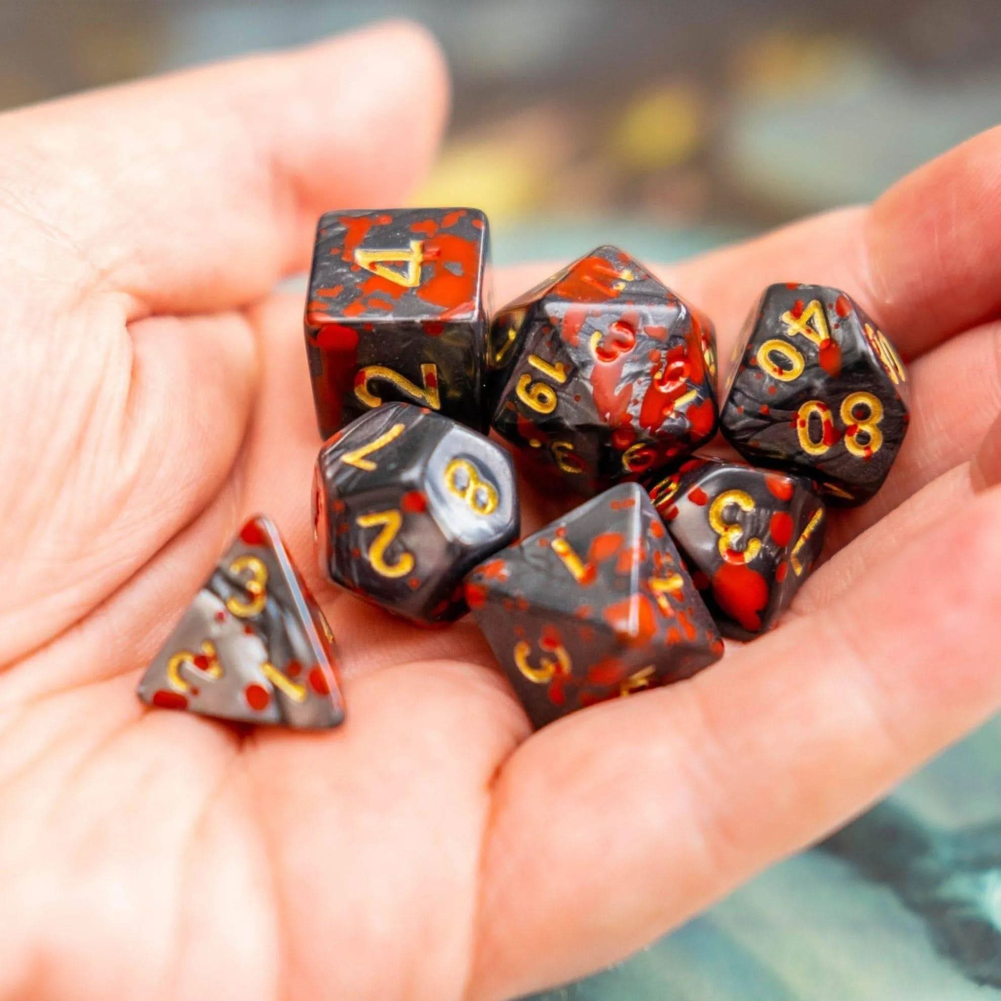 Black Slaughter TTRPG Dice Set - Mystery Dice Goblin